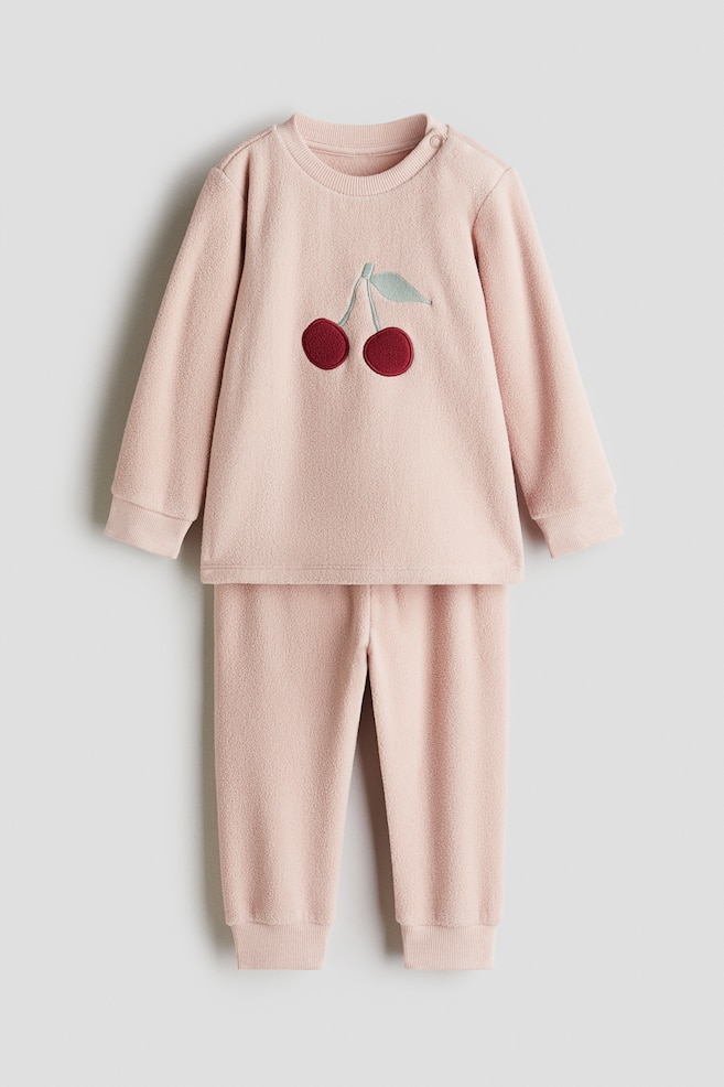 Fleece pyjamas - Light pink/Cherries - 1