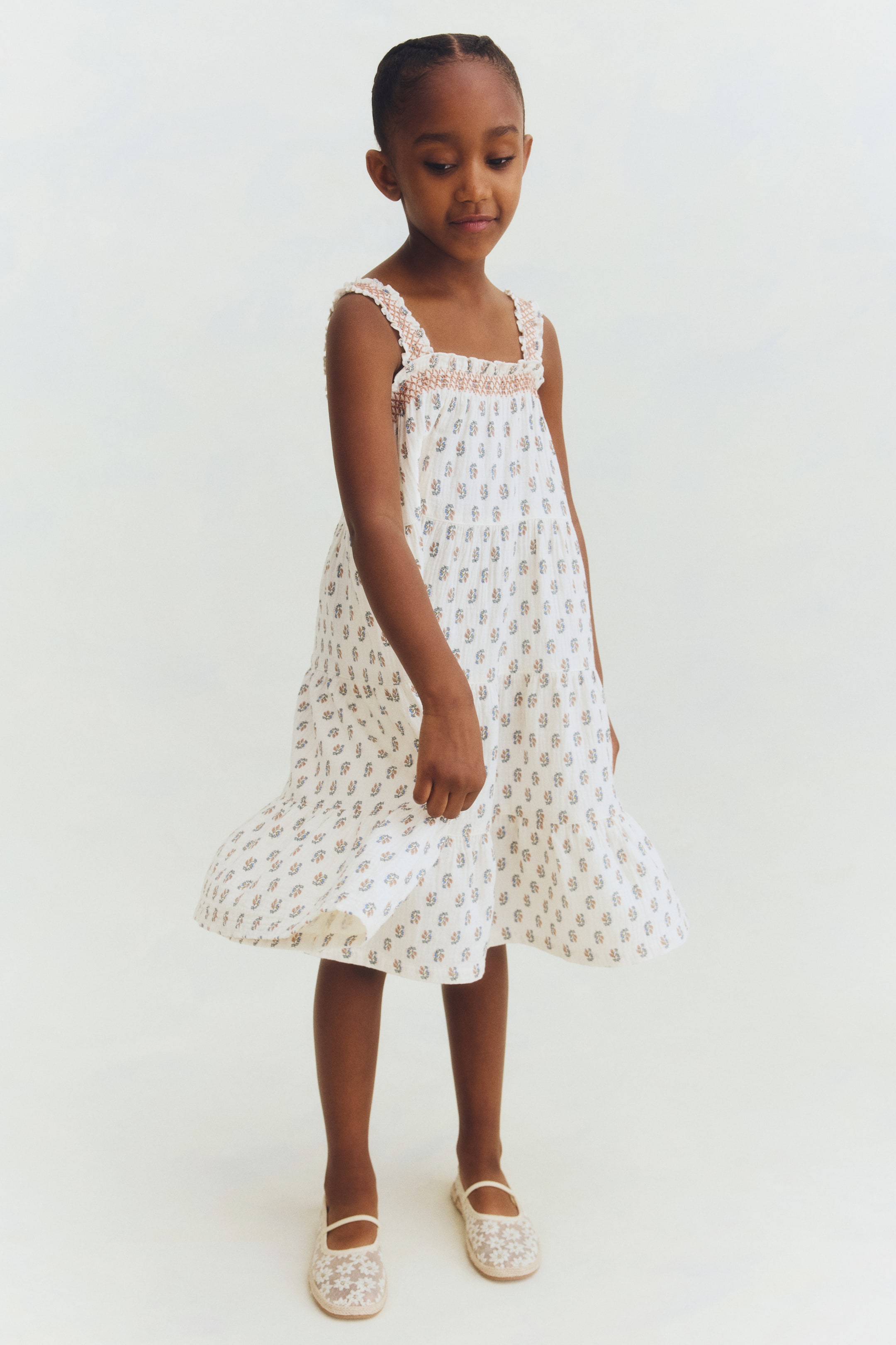 Cotton Muslin Shoulder-Strap Dress