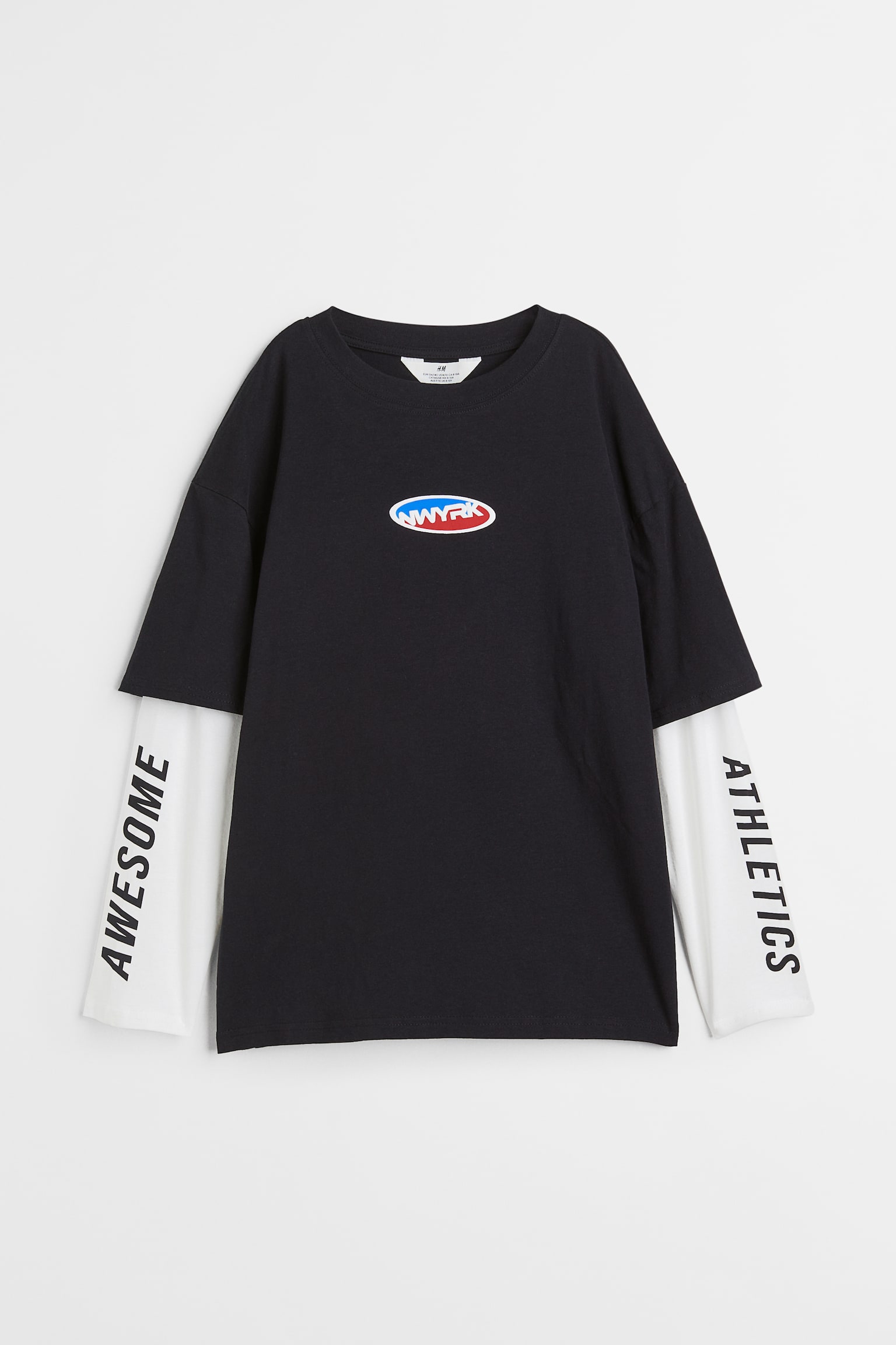Cotton jersey top - Black/NWYRK