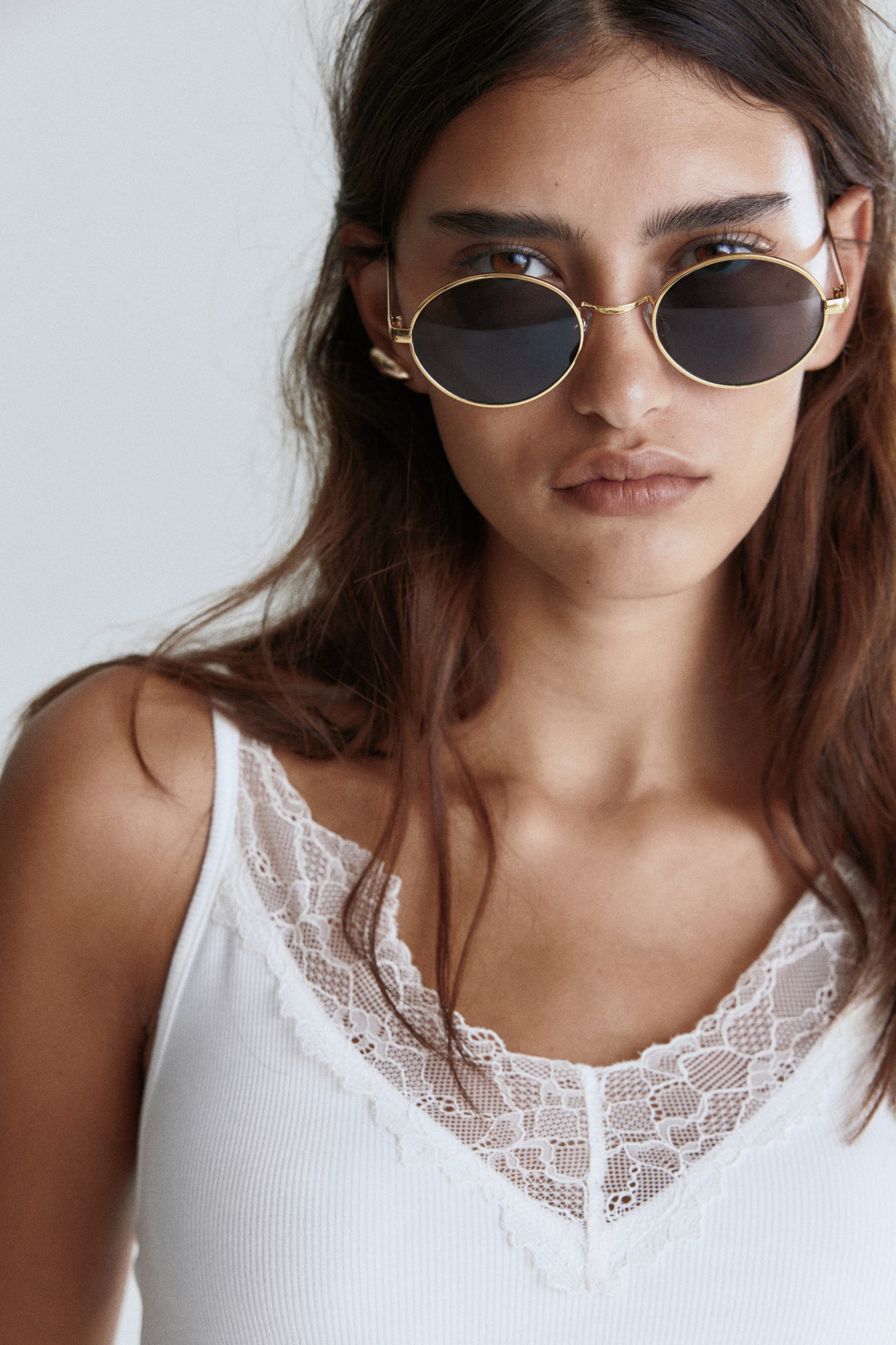 View larger image: Lace-Trimmed Camisole Top - White - Ladies | H&M PH 3