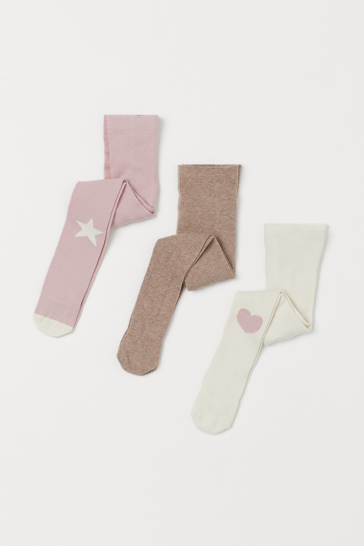 3-pack Tights - Regular waist - Light pink/dark beige - Kids | H&M US