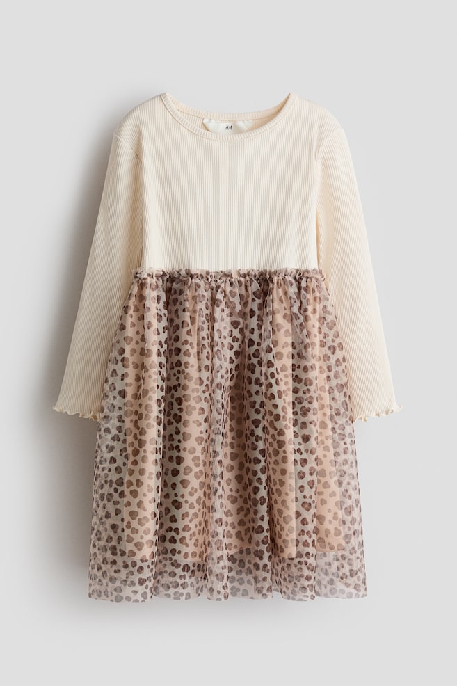Tulle Dress - Light beige/leopard print/Light beige/dotted/Light pink/cherries - 1
