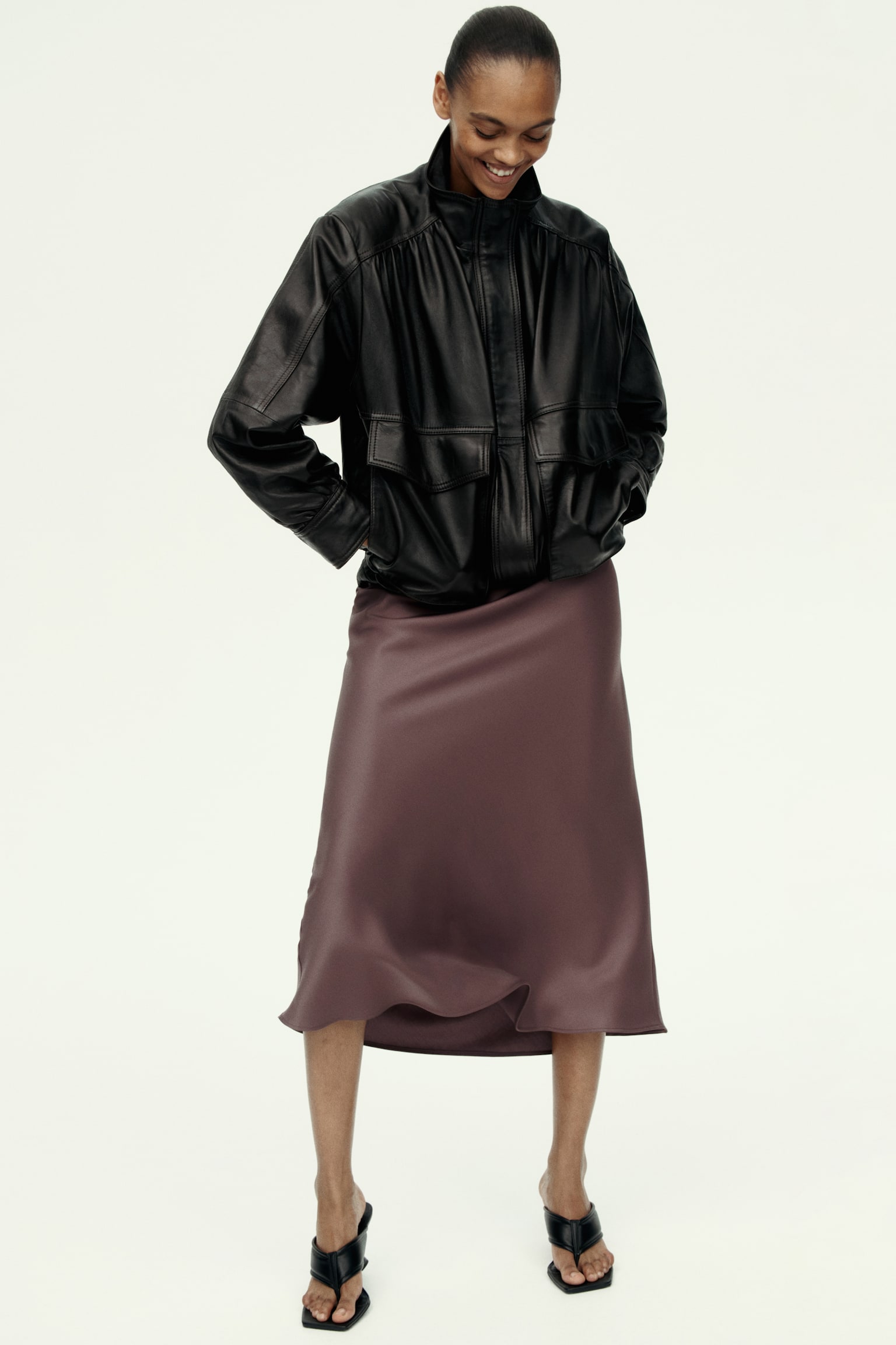 Midi skirt - Dark mauve/Light blue/Light beige/Cream/Leopard print/Black/Dark beige/Leopard print/Black/White floral/Brown/Snakeskin pattern/Light beige/Dark red/Light beige/Leopard print - 1