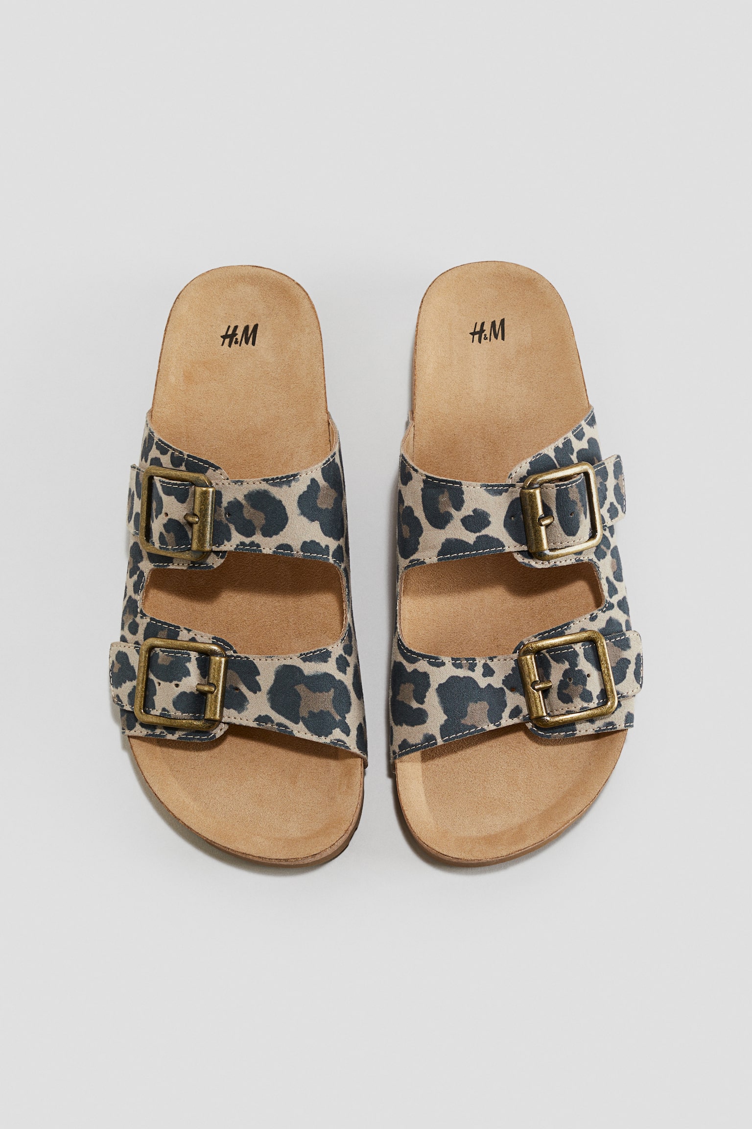 Детские сандалии H&M Two-Strap, цвет: Бежевый / Леопардовый с принтом — фото 3