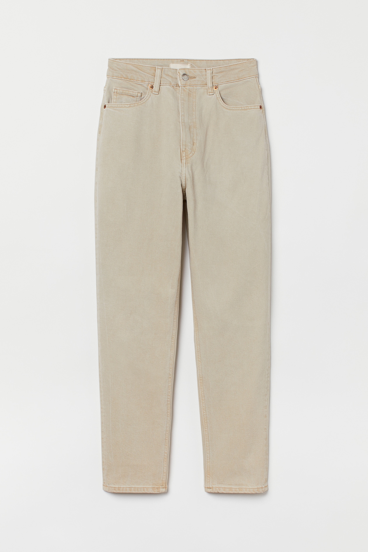 Slim Fit Mom High Ankle Jeans Light beige Ladies H&M IN