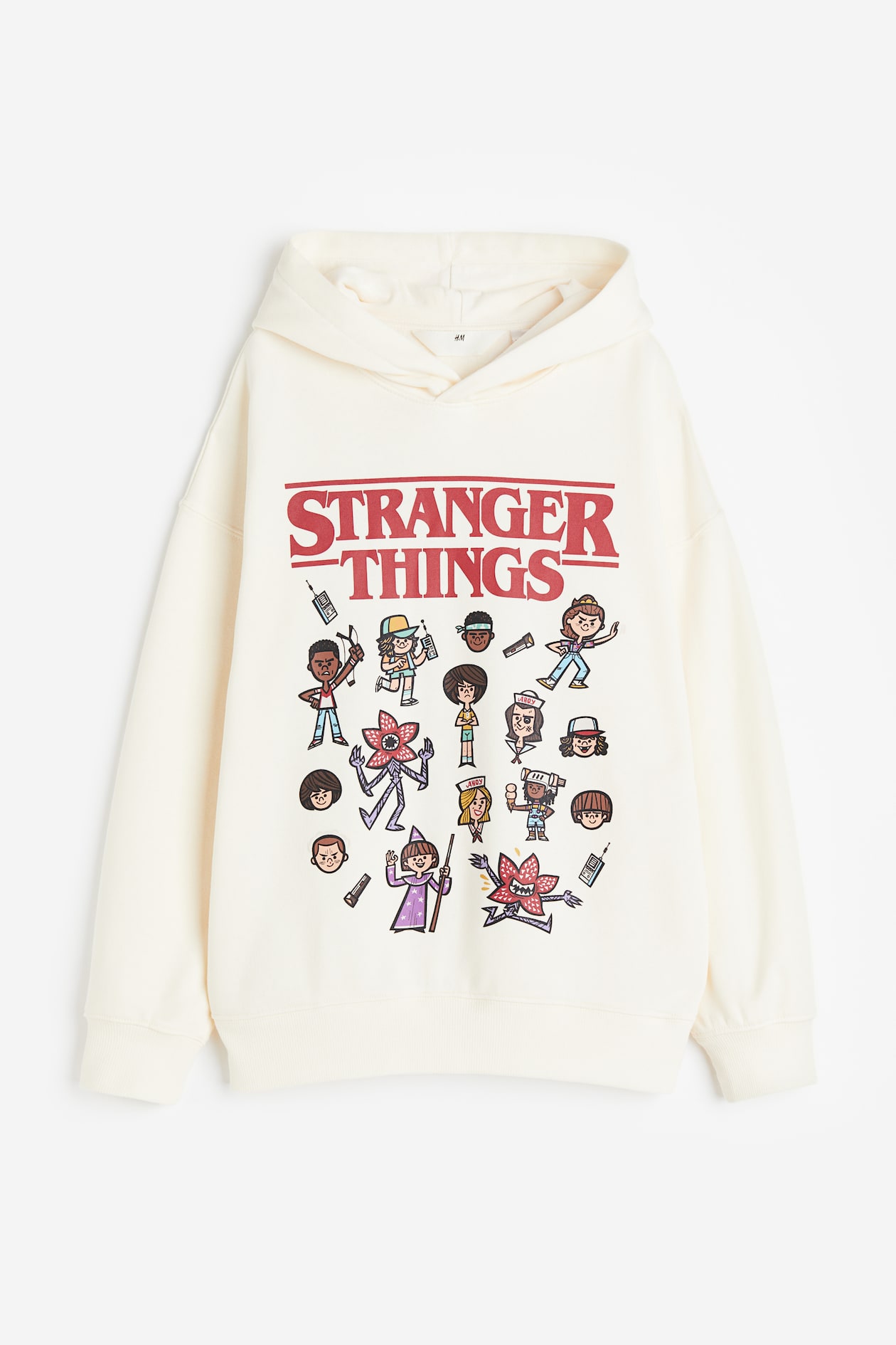 Oversized printed hoodie - White/Stranger Things - Kids | H&M IN