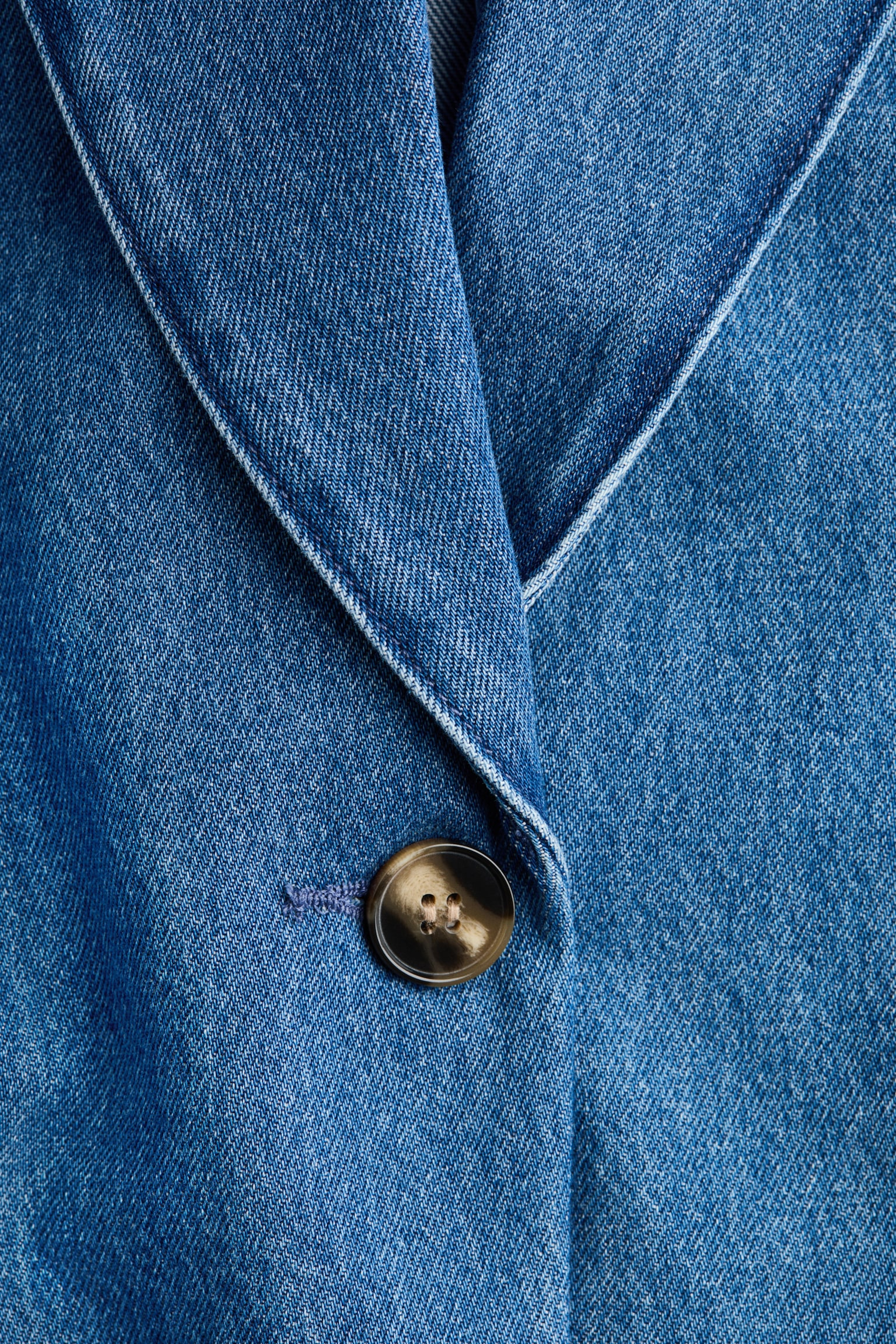 Single-breasted denim blazer - Denim blue - 2