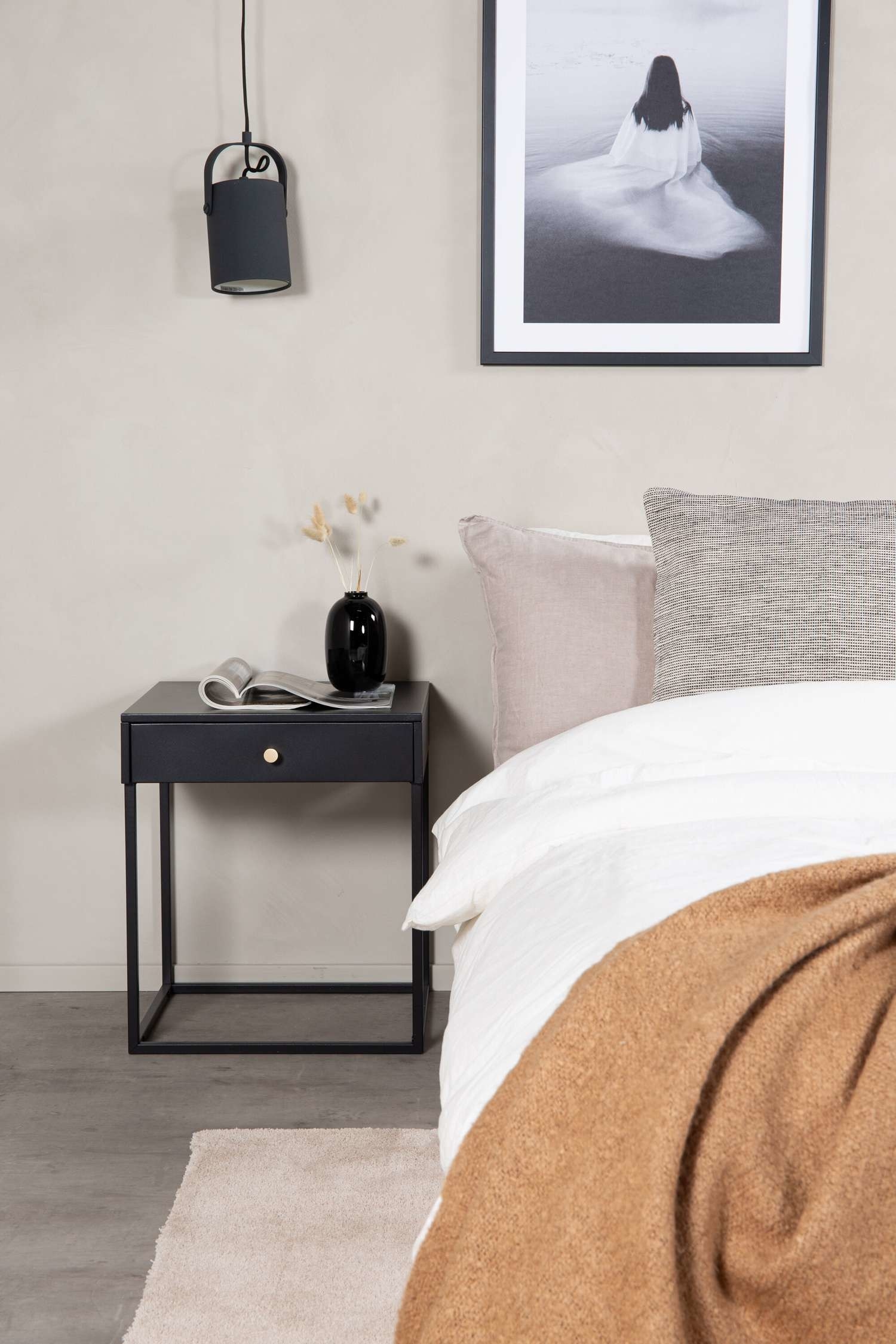 Bakal Bedside Table - Acier, Noir