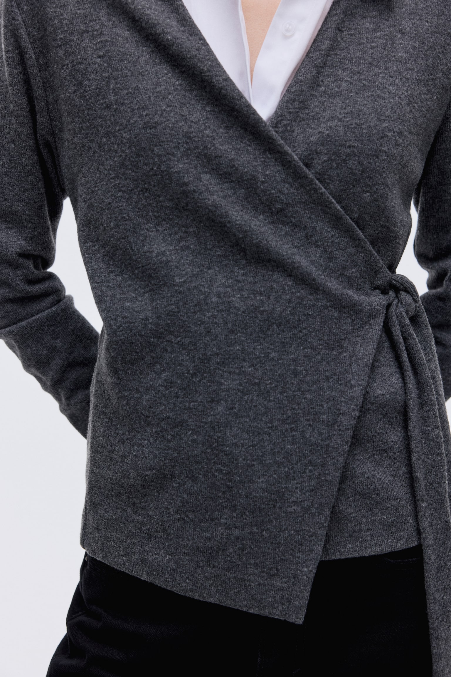 Gilet croisé - Dark grey marl/Marron chiné/Beige chiné - 6