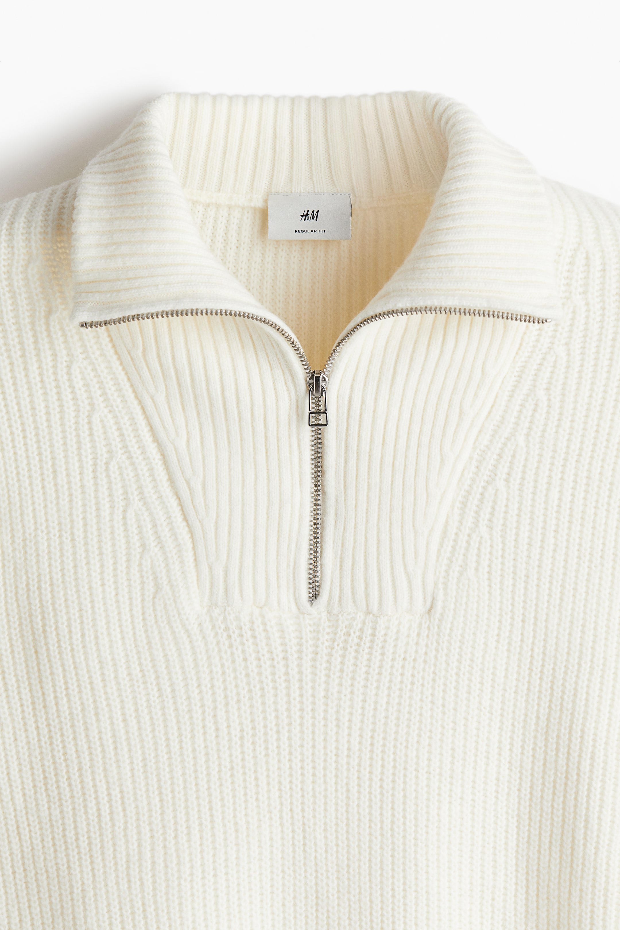 Regular Fit Zip-top jumper - White - Men | H&M GB 6