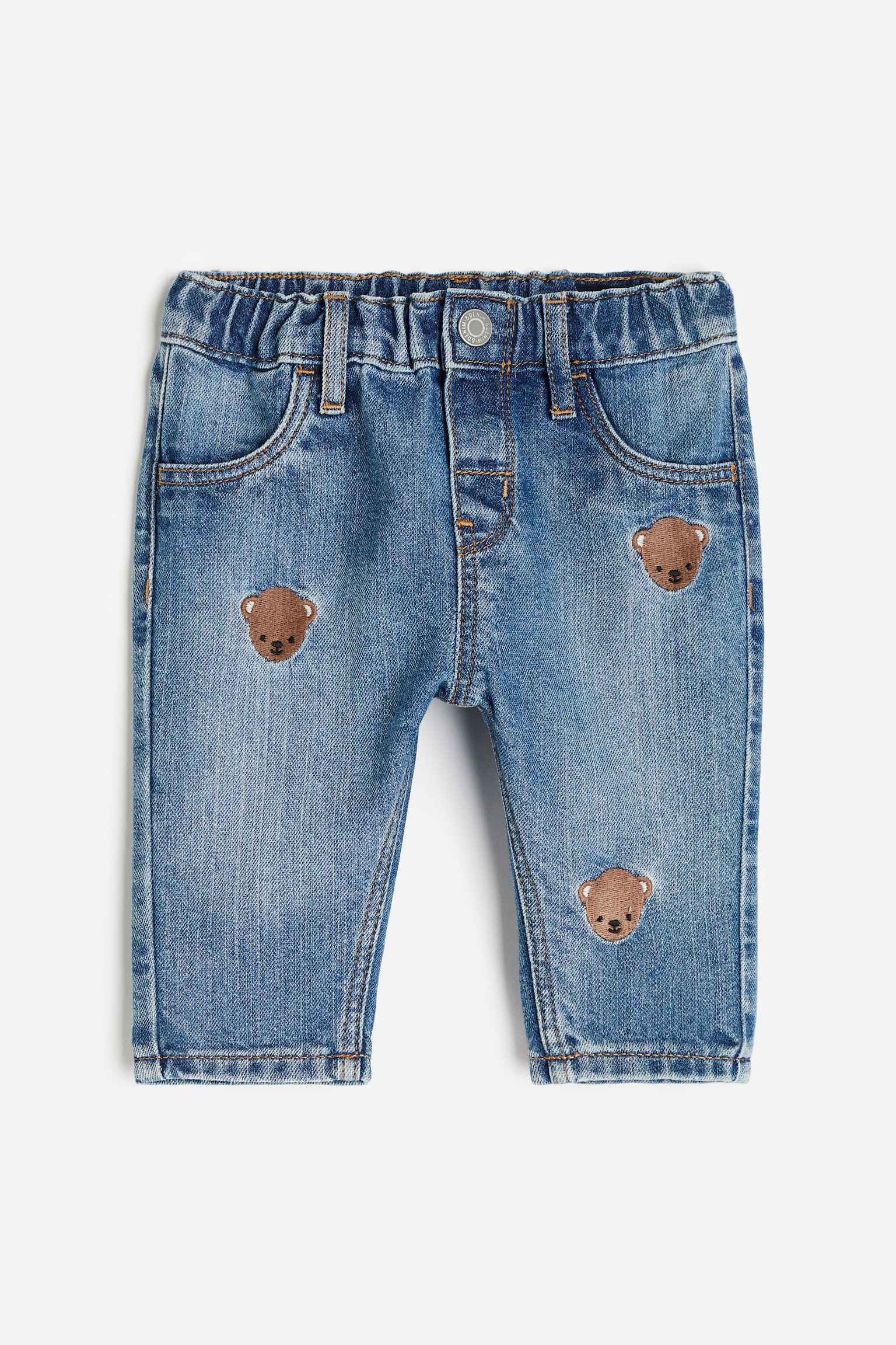 Embroidered jeans - Denim blue/Teddy bears - 1