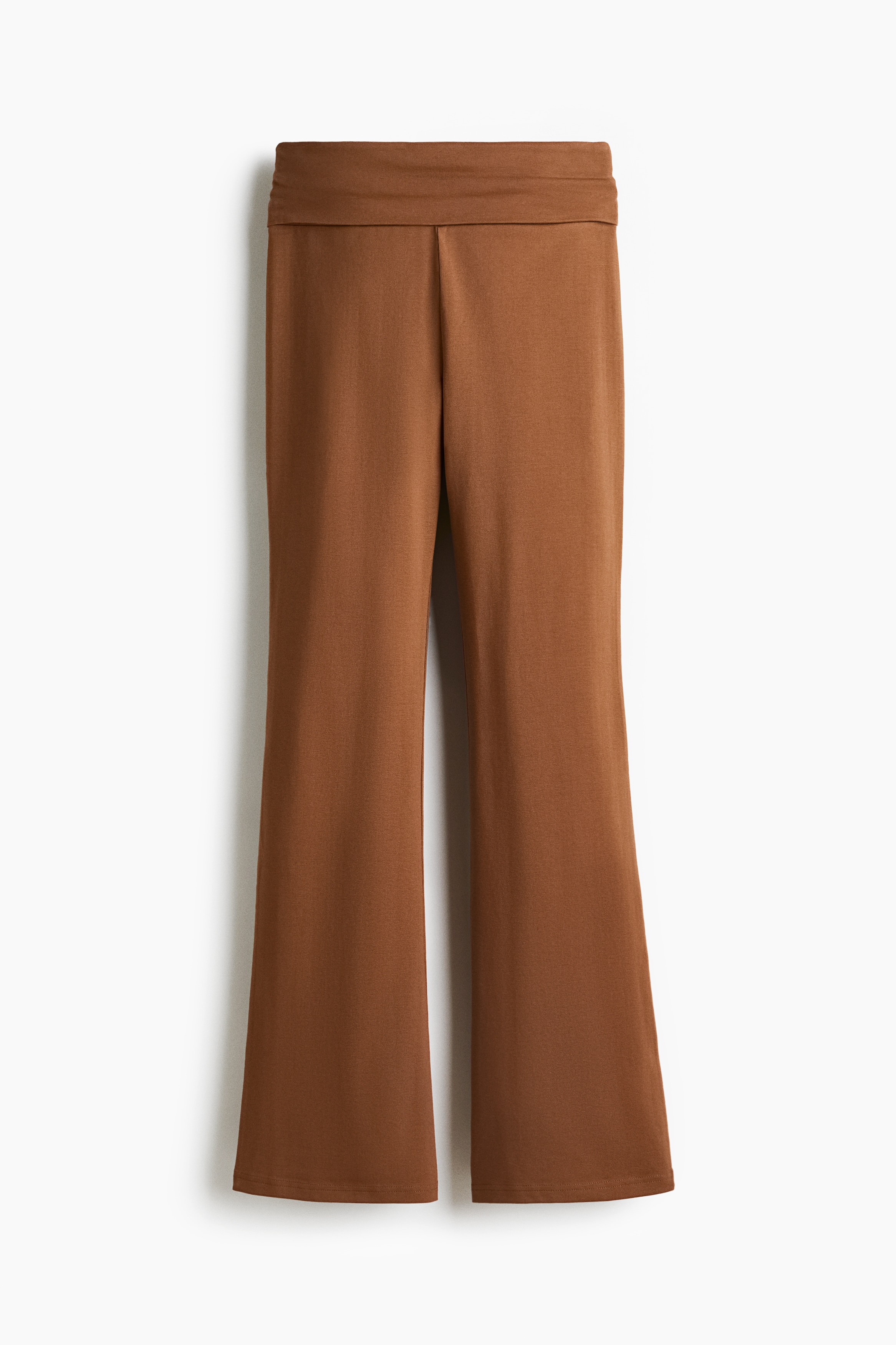 Foldover-Waist Cotton Pants - Light brown/Gray melange/Dark taupe/Navy blue/Khaki green/Black