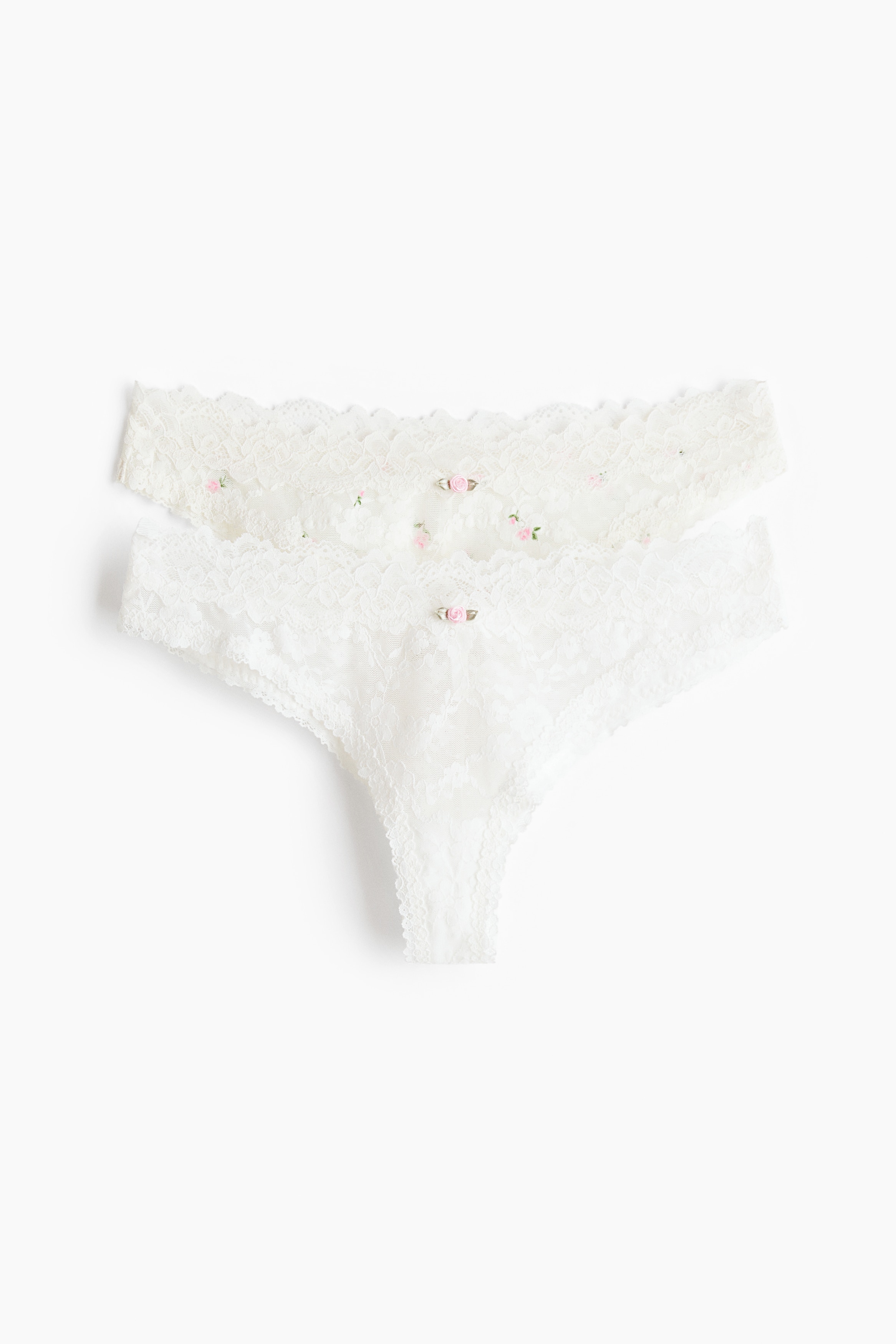 2-pack lace Brazilian briefs - White/Floral