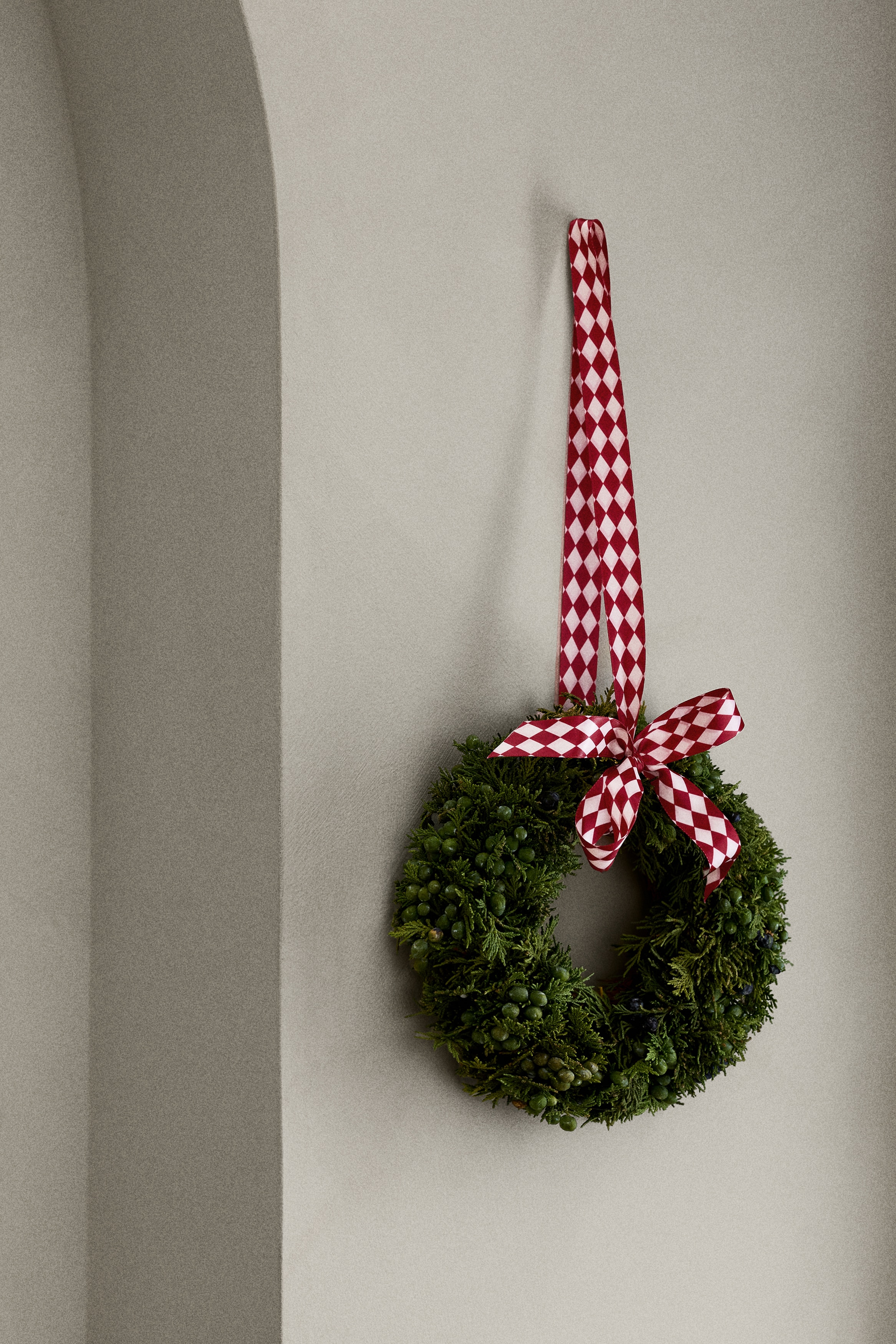 Ruban à motif arlequin - Rouge/motif/Marron clair/motif/Vert/motif