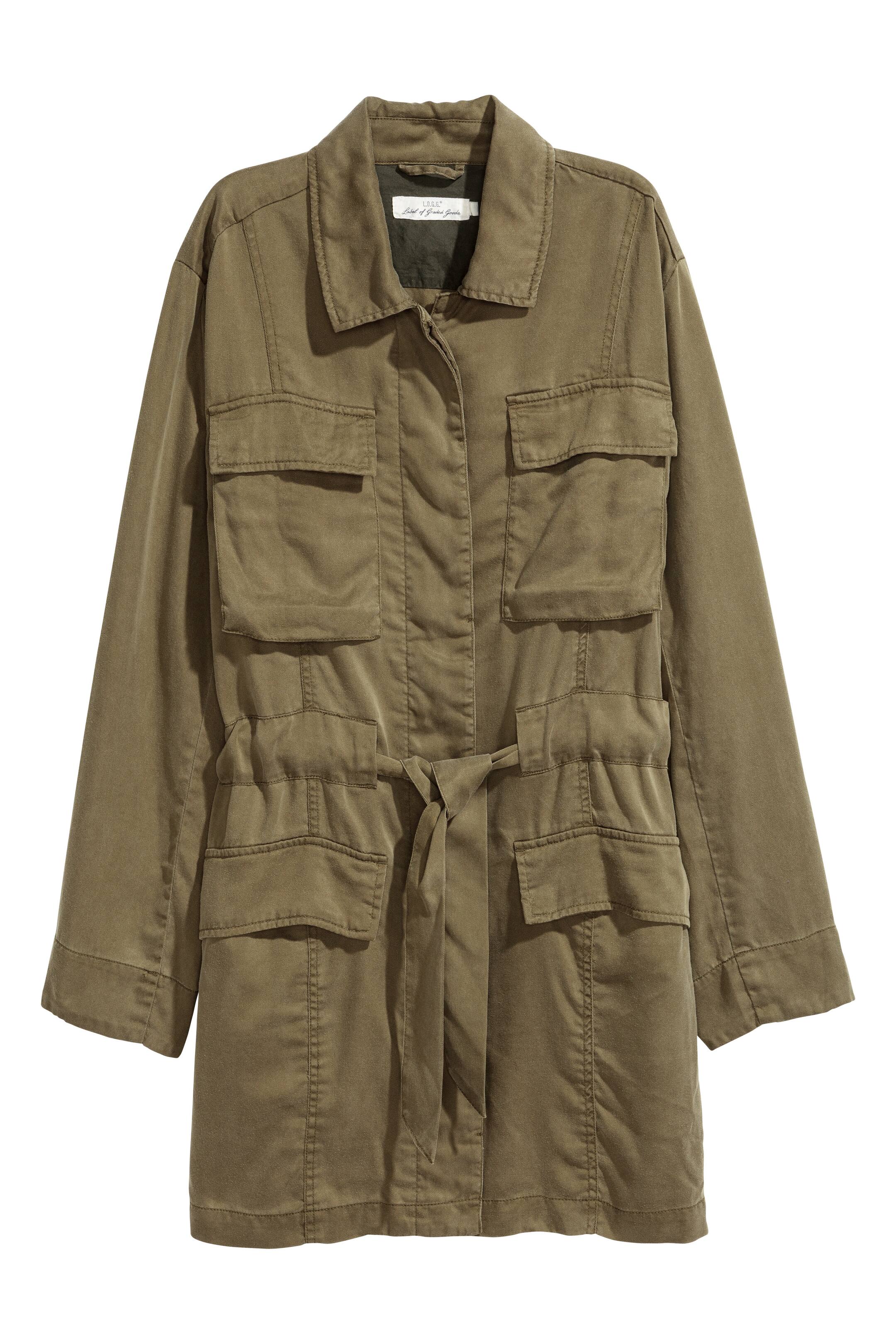 View larger image: Lyocell cargo jacket - Khaki green - Ladies | H&M GB 1