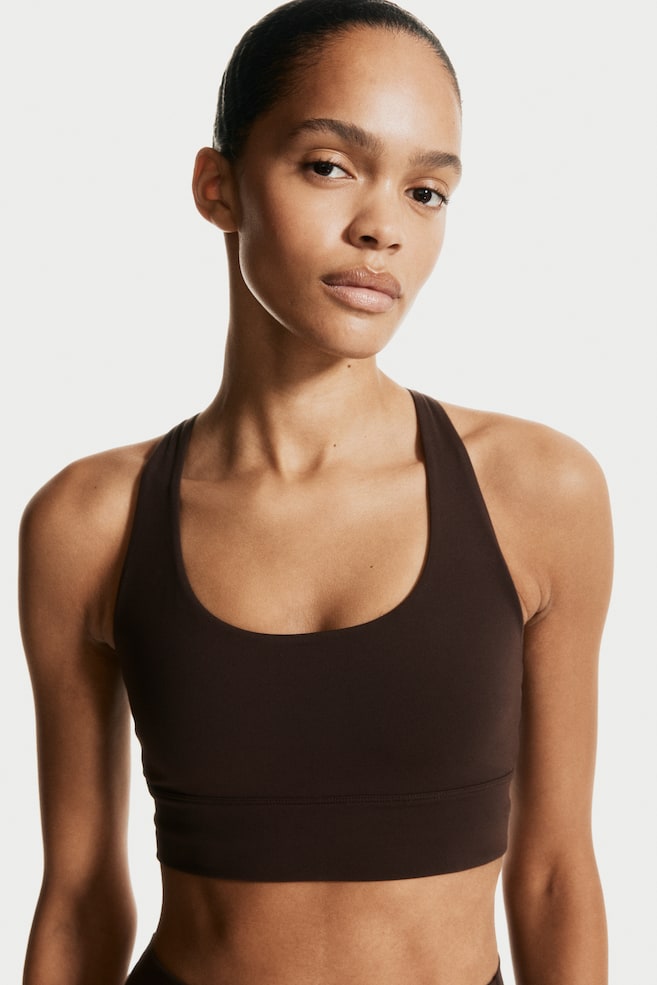 Medium Support Sports bra with SoftMove™ - Dark brown/Black/Chocolate plum/White/Grey/Ivory/Lilac/Light apricot/Mid blush pink - 2