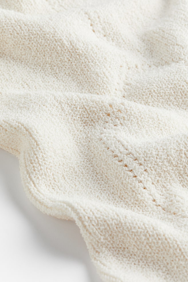 Pointelle-knit dress - Cream - 4