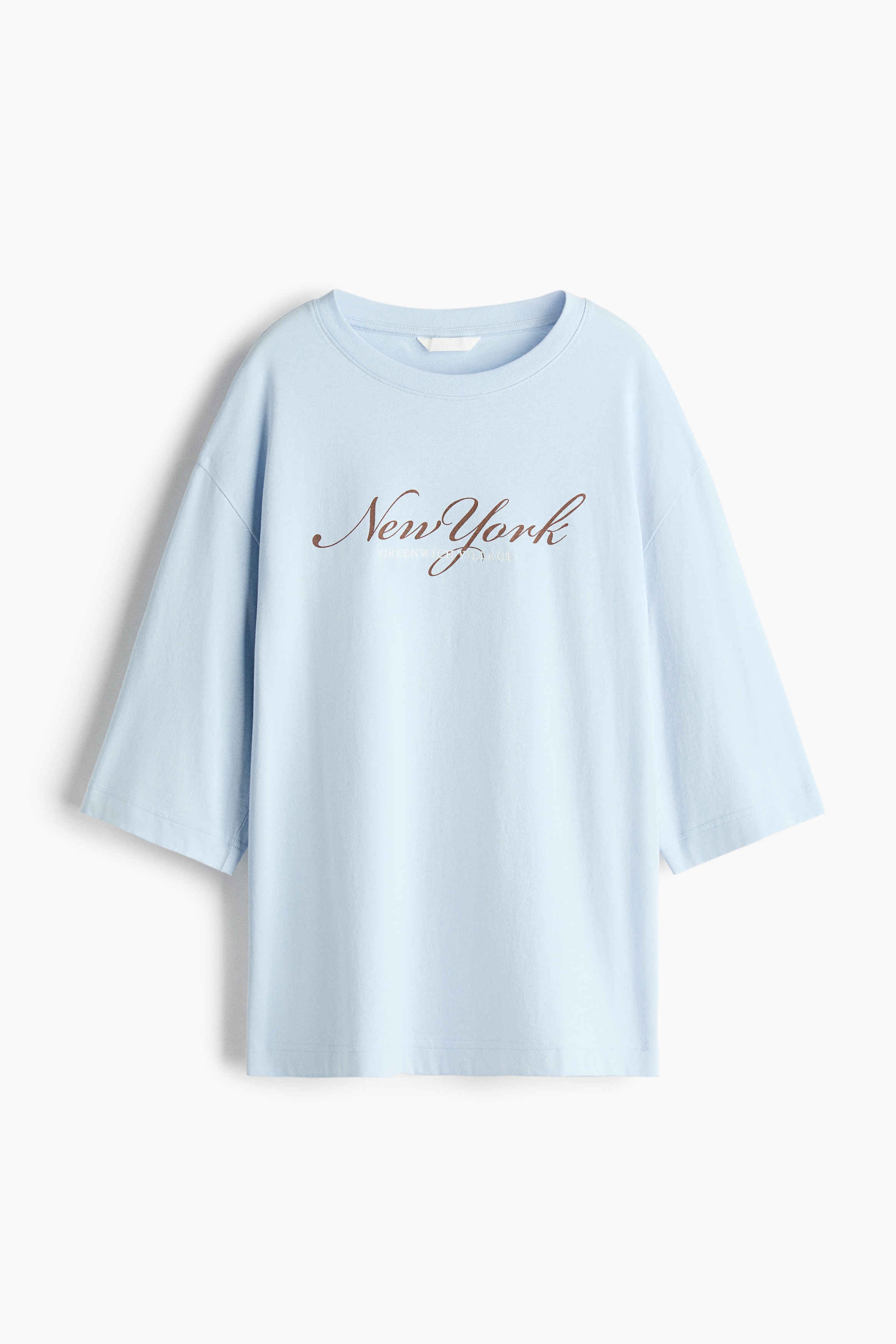 Oversized cotton T-shirt - Light blue/New York/Light beige/Light grey marl/NYC