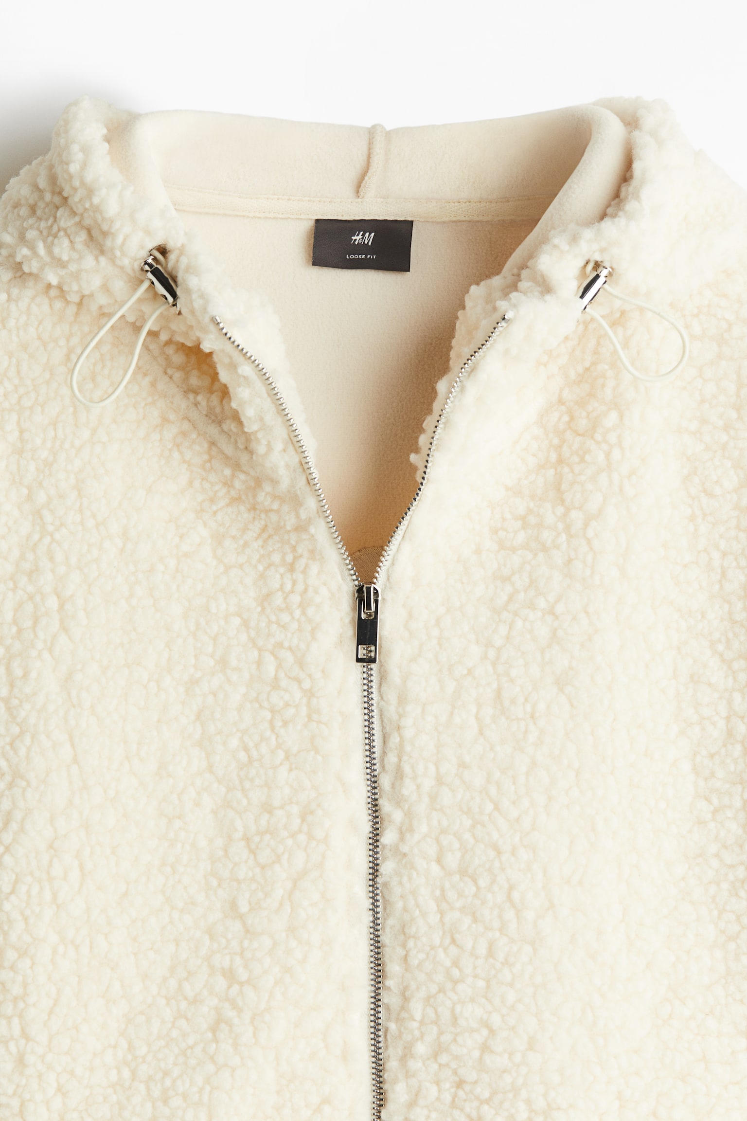 Loose Fit Teddy zip-through hoodie - Cream/SOHO - 7