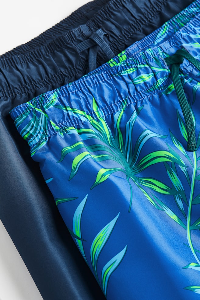 2-pack swim shorts - Bright blue/Leaves/Orange/Palm trees/Green/Leaf print/Black/Neon yellow/dc/dc/dc - 2
