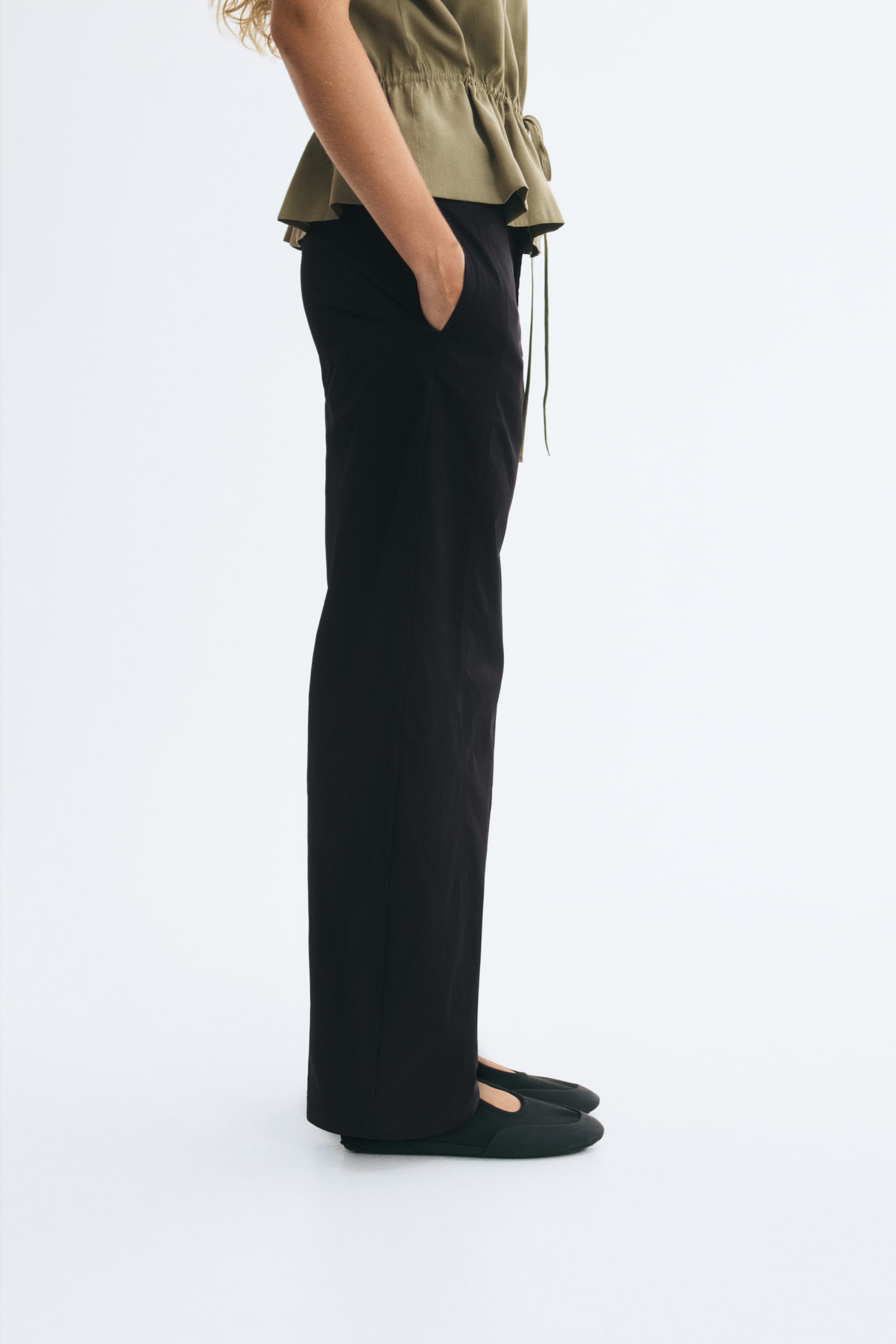 Женские брюки H&M Barrel-Leg, цвет: Чёрный — фото 3