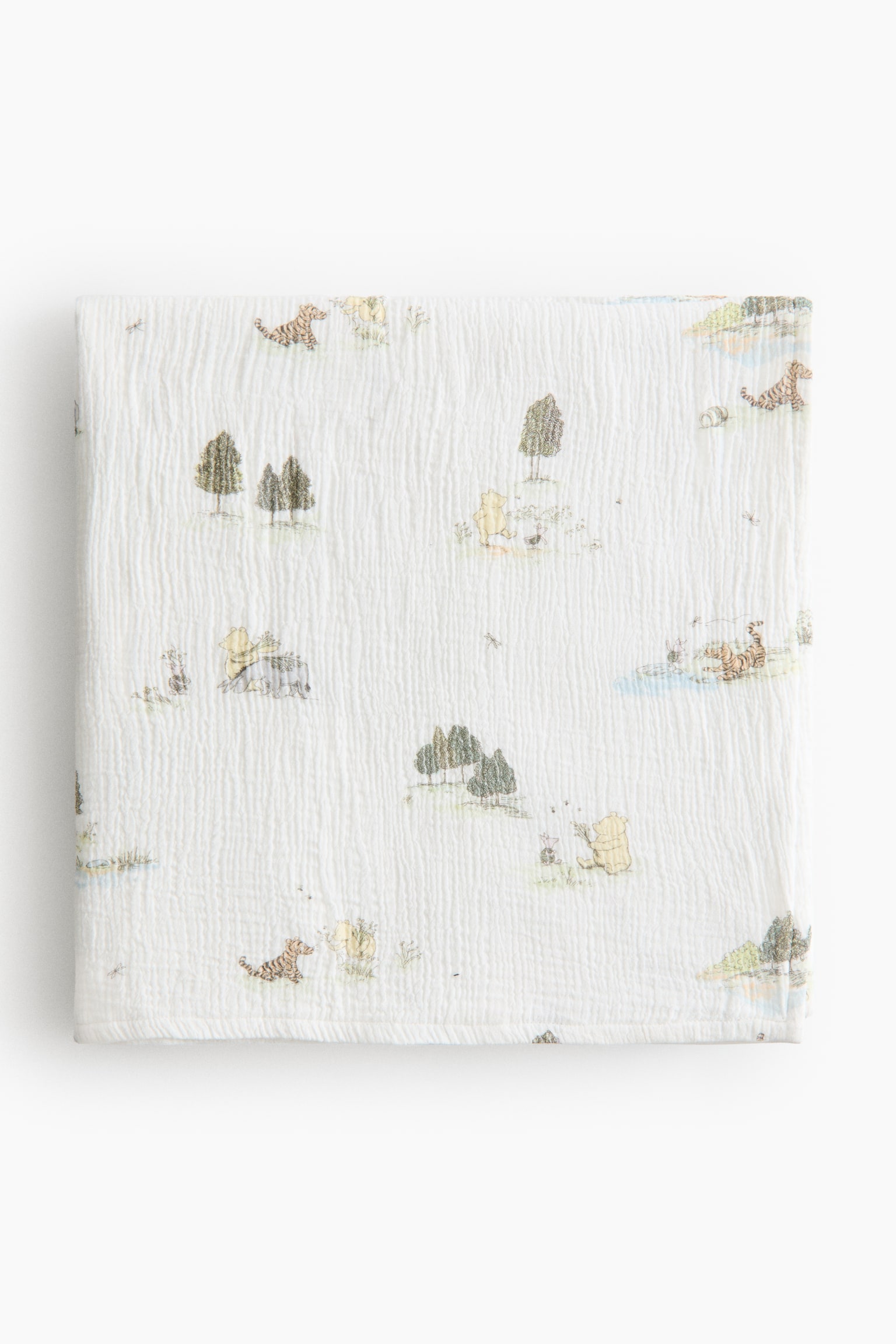 Patterned muslin blanket - Light green/Winnie the Pooh - 1