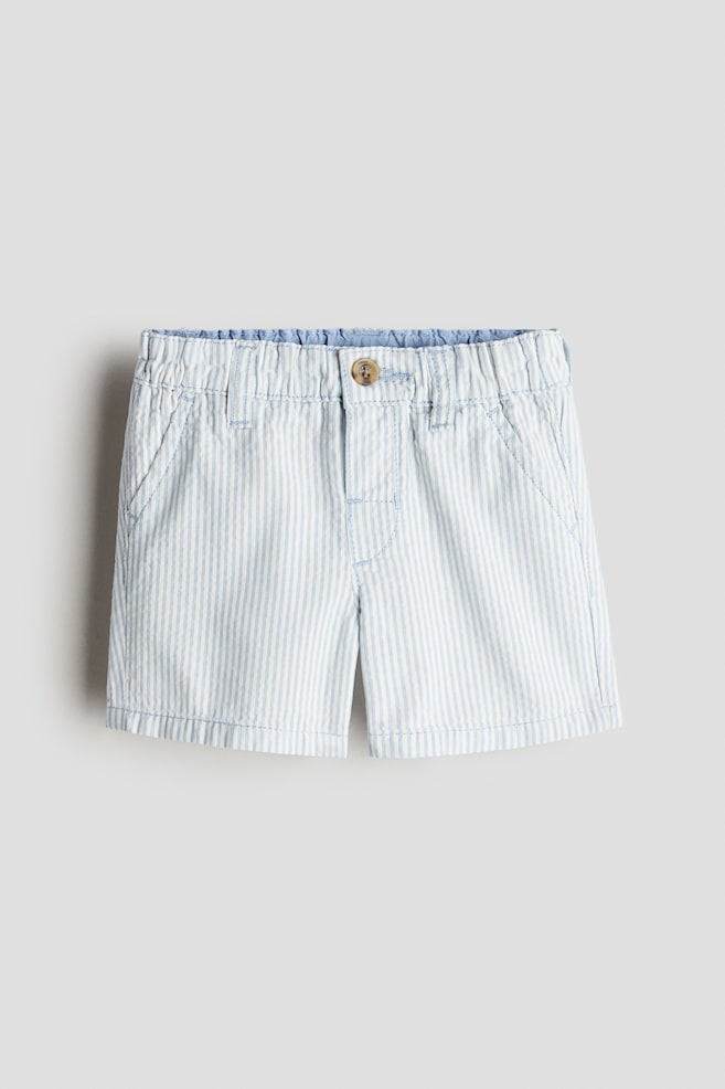 Cotton shorts - White/Blue striped/Light dusty pink/Striped - 1