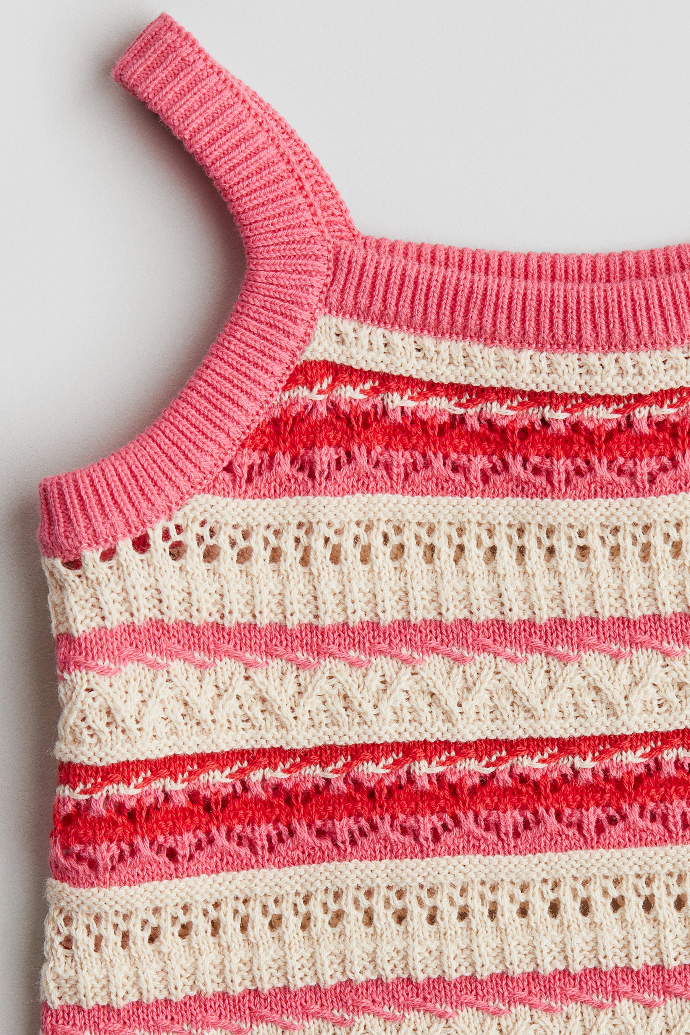 h&m striped crochet dress Pink/striped Crochet-Look Dress for kids