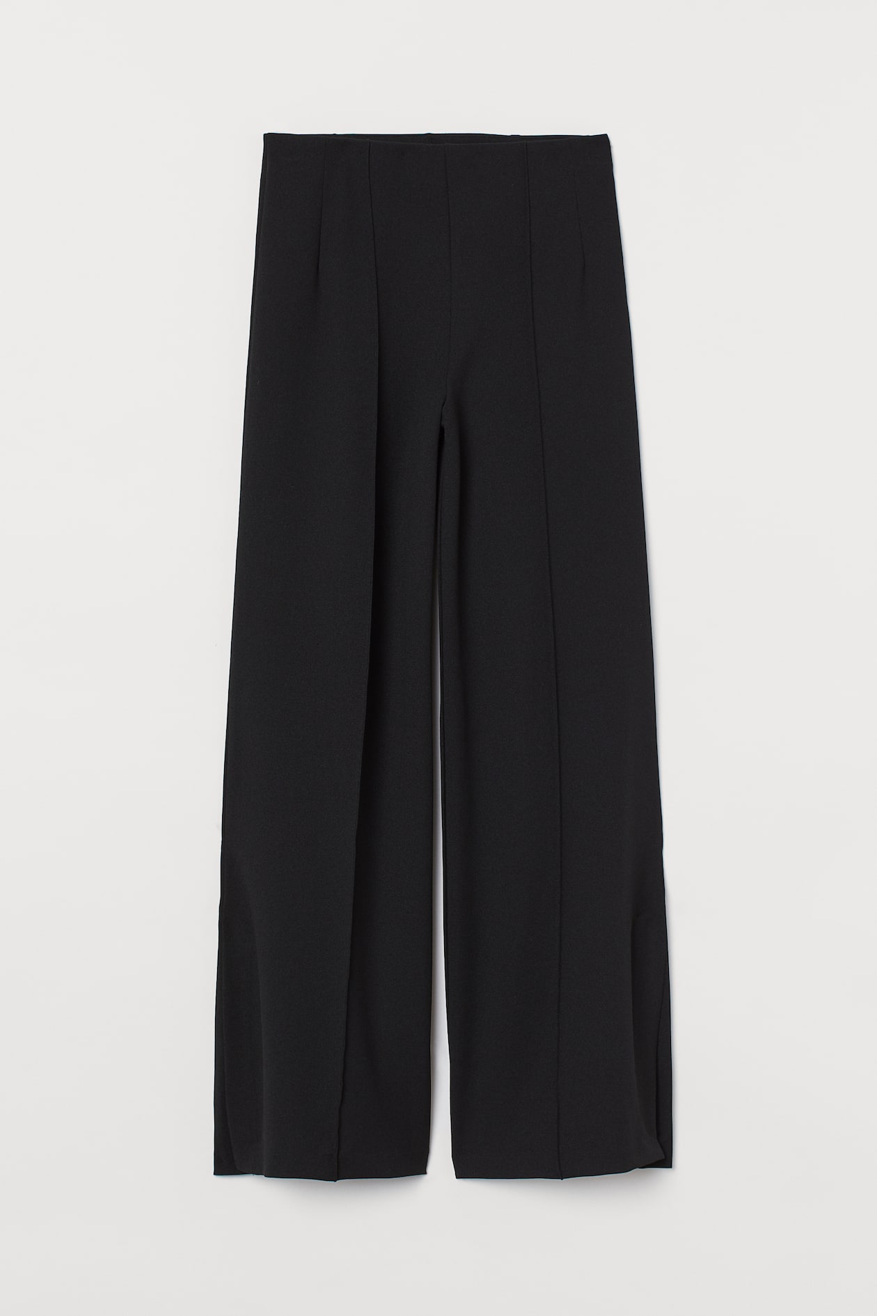 Wide-leg Pants with Slits - High waist - Long - Black - Ladies | H&M US