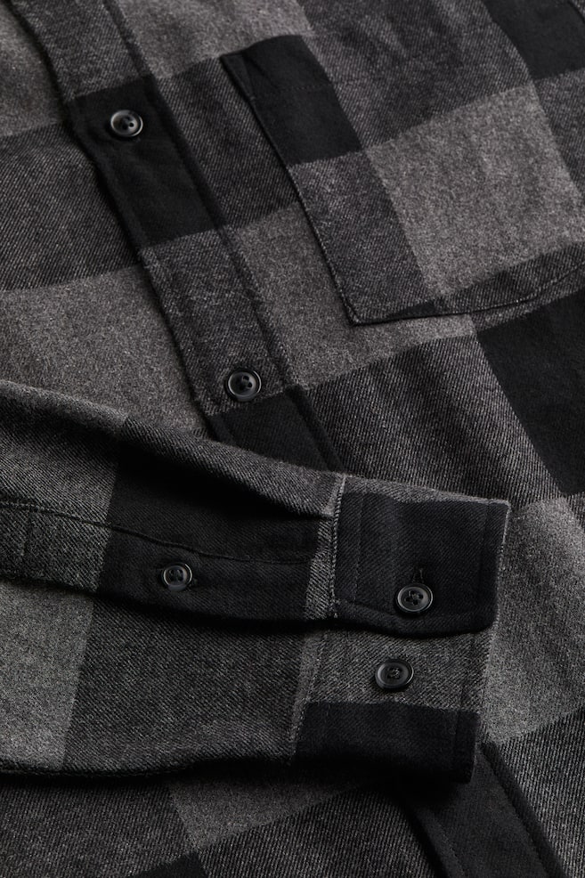Relaxed Fit Flannel shirt - Dark grey/Checked/Black/Checked/Red/Checked/Dark green/Checked - 3