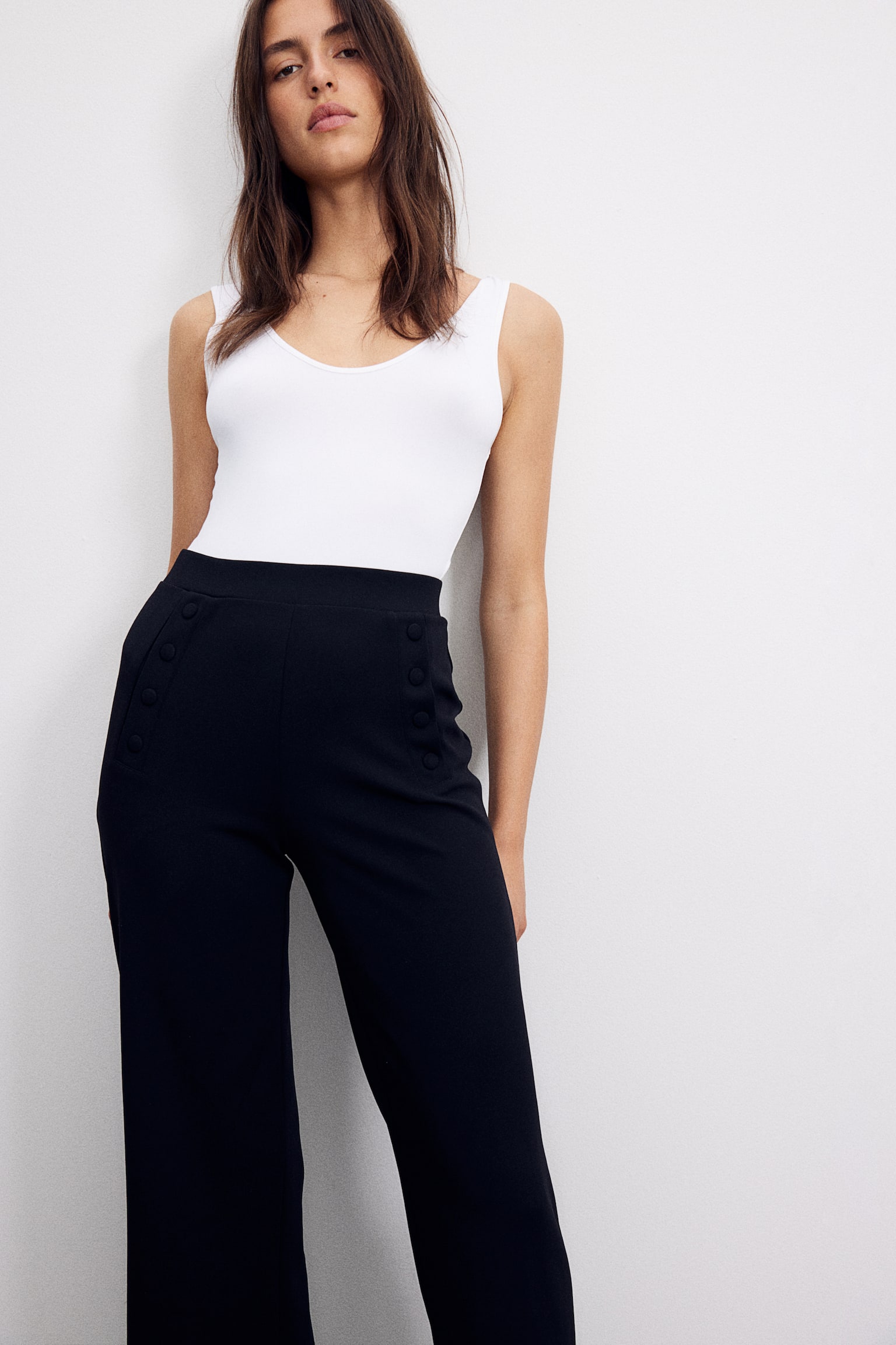 Button-front trousers - Black/Black/Navy blue/Dark grey/Black - 5