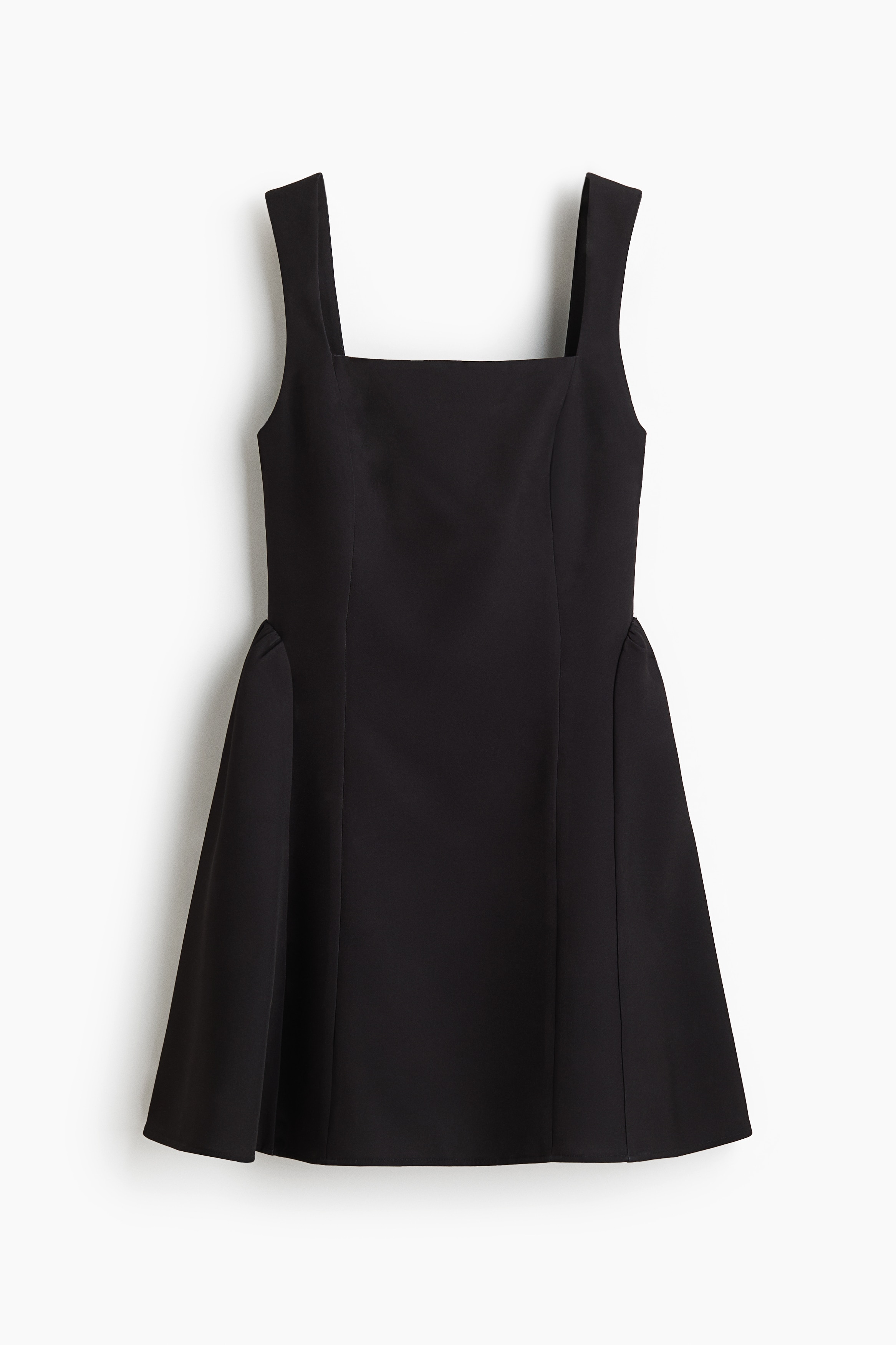 Women's Black/dotted Dress with Flared Skirt | H&M US