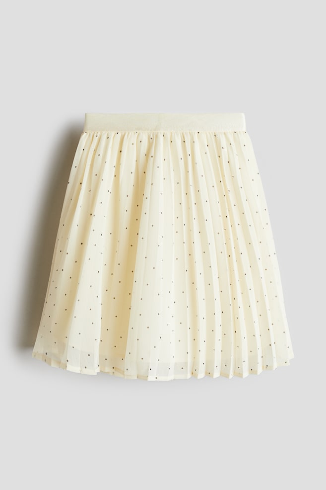 Plissé Chiffon Skirt - Light yellow/dotted - 1