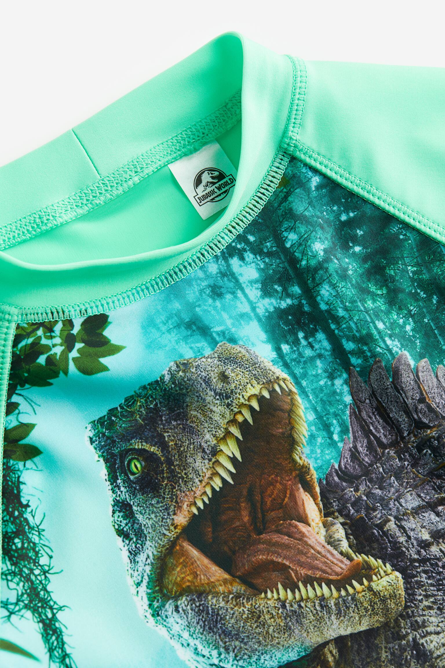 UPF 50 swim top - Neon green/Jurassic World - 2
