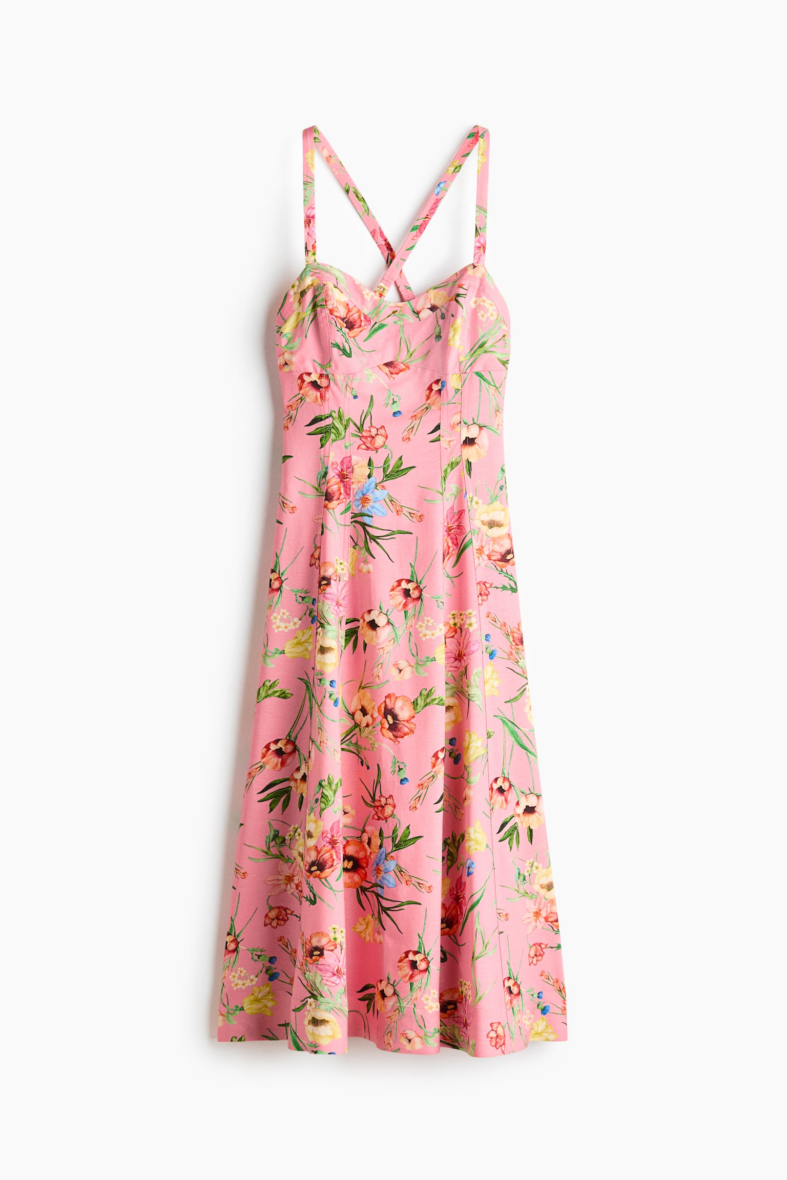 Flared linen-blend dress - 2