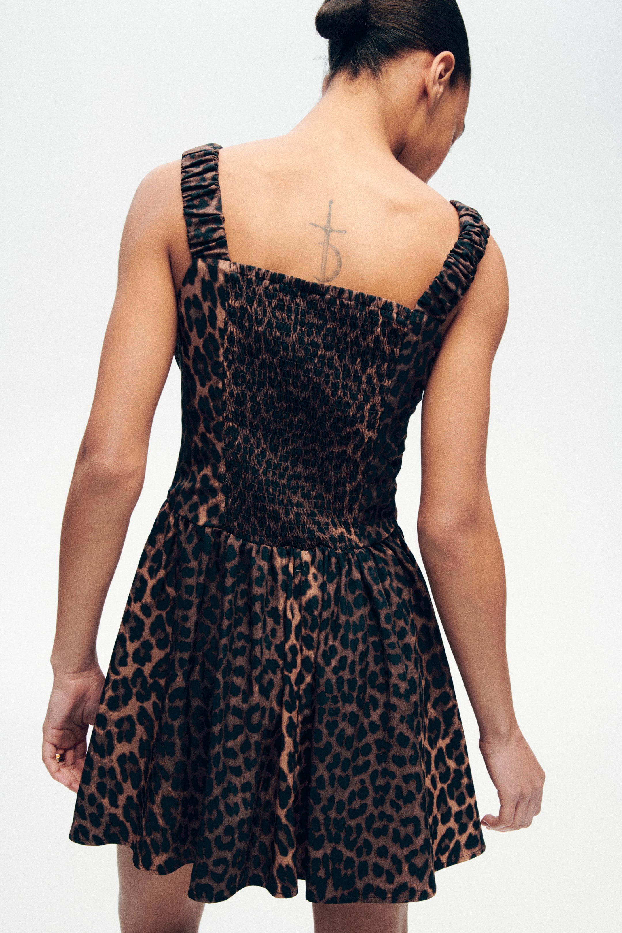 Printed Flared-Skirt Dress