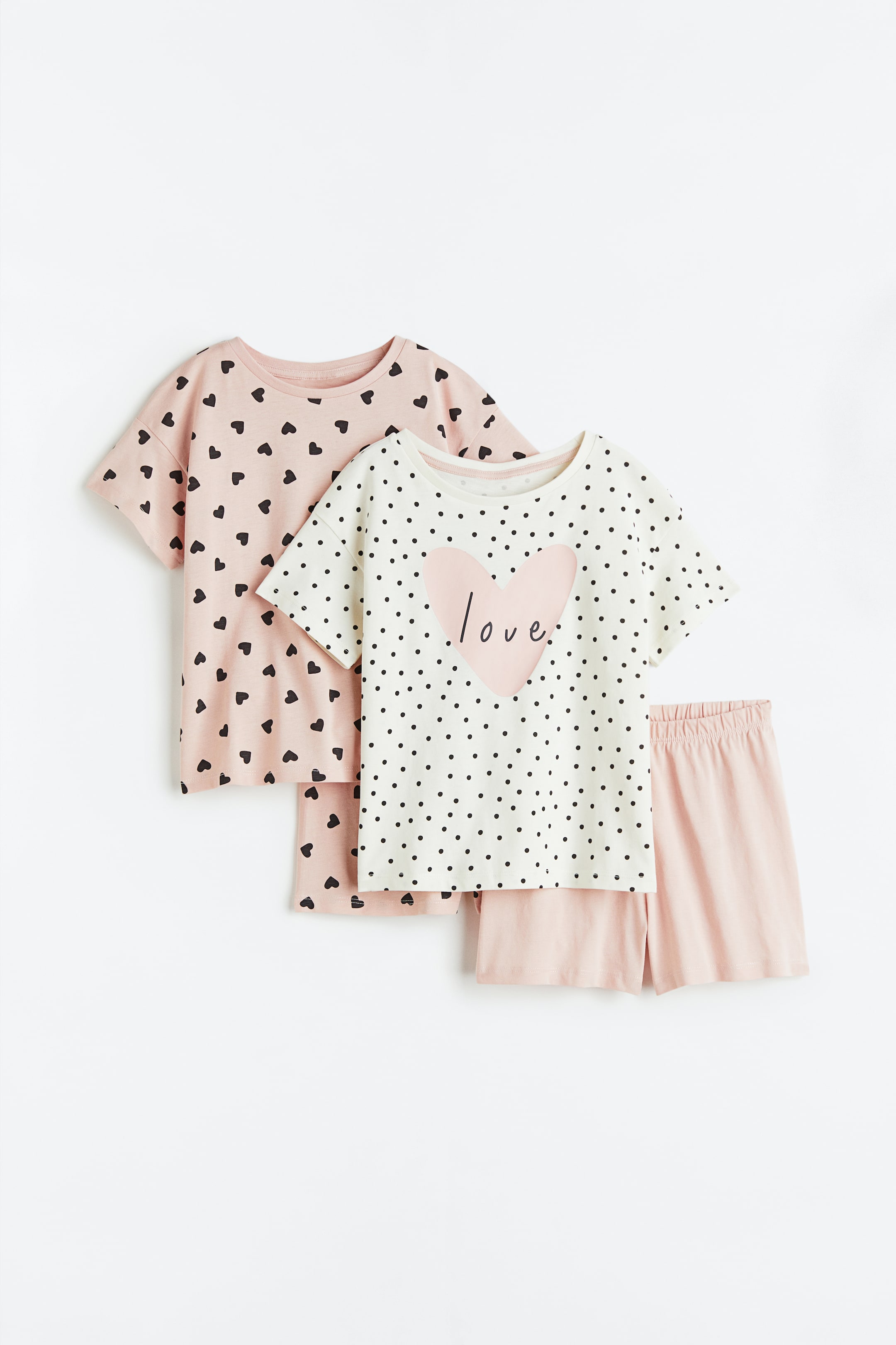 View larger image: 2-pack printed jersey pyjamas - Light pink/White - Kids | H&M 1