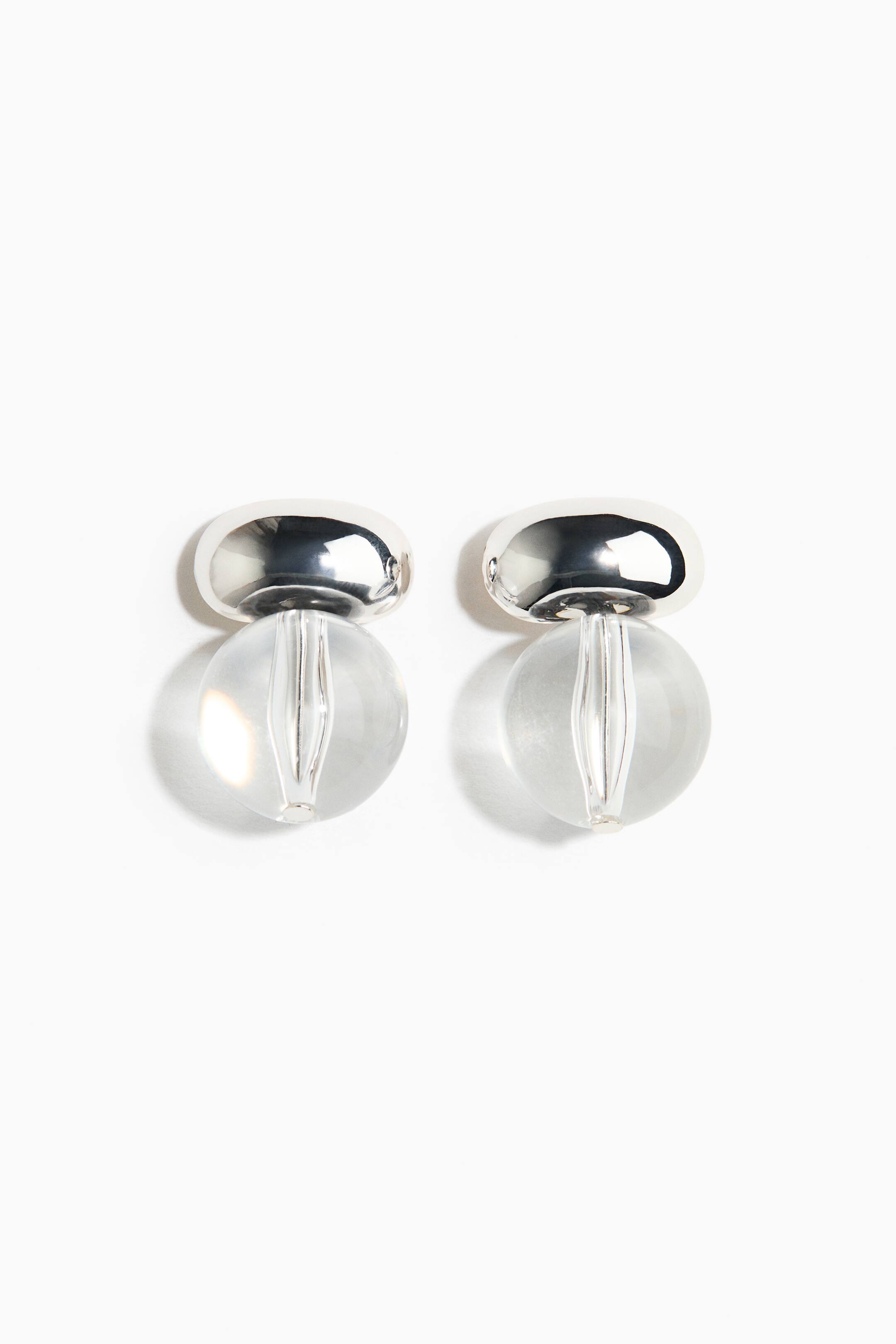 View larger image: Pendant earrings - Silver-coloured/Transparent - Ladies | H&M 1