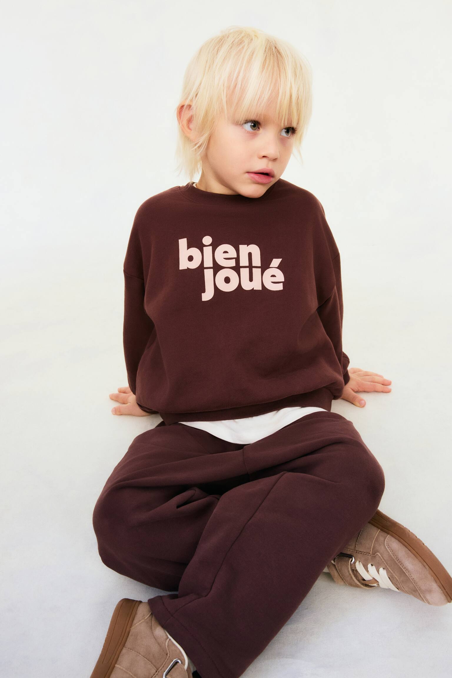 Sudadera estampada de algodón - Marrón oscuro/Bien joué - 5