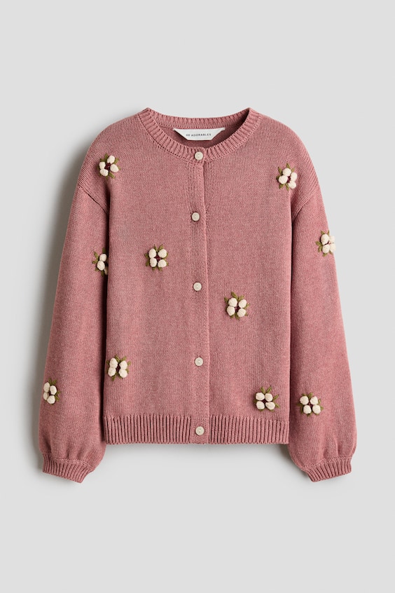 Детские кардиганы H&M Embroidered-Detail Cotton Cardigan