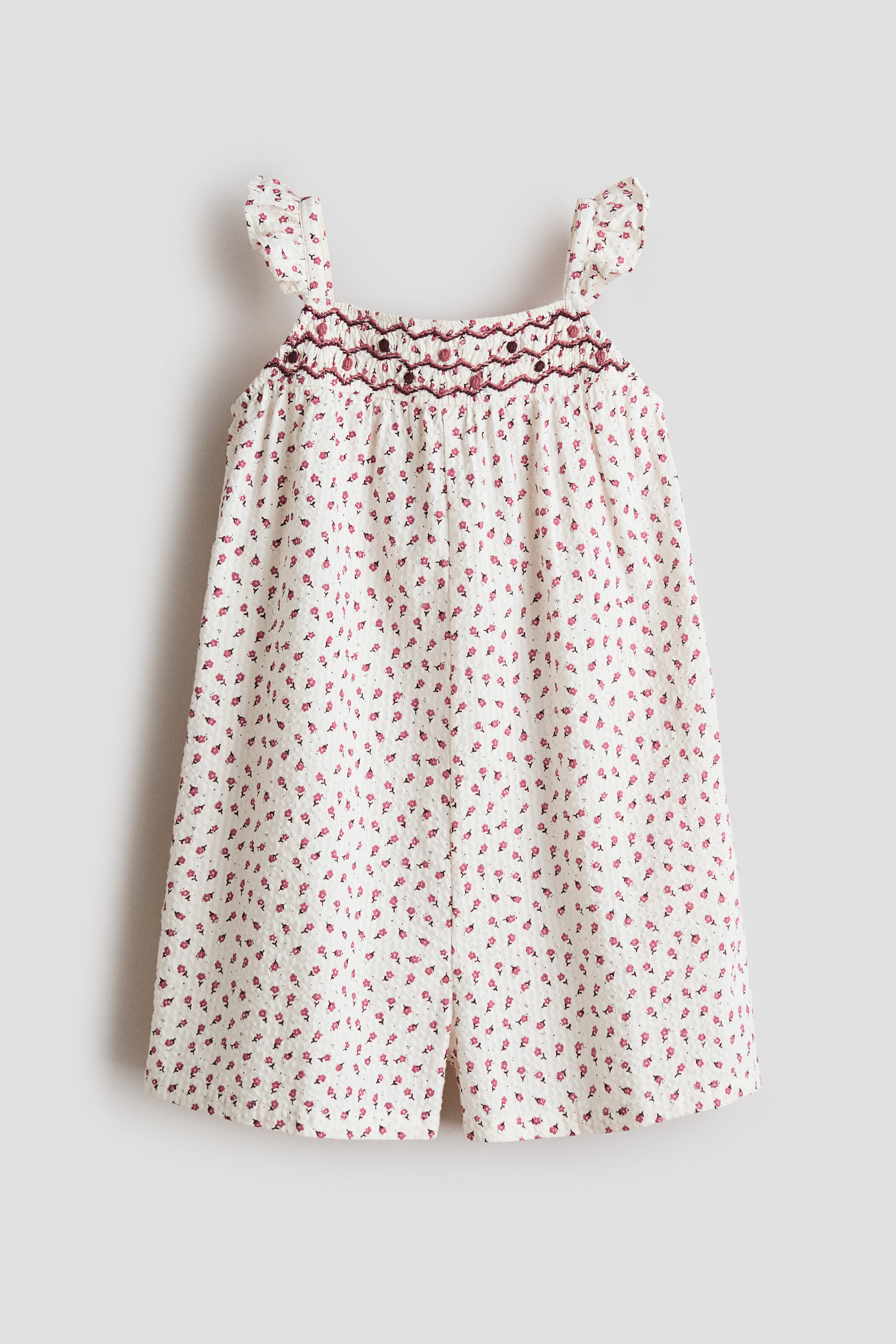 Floral-Print Cotton Romper Suit