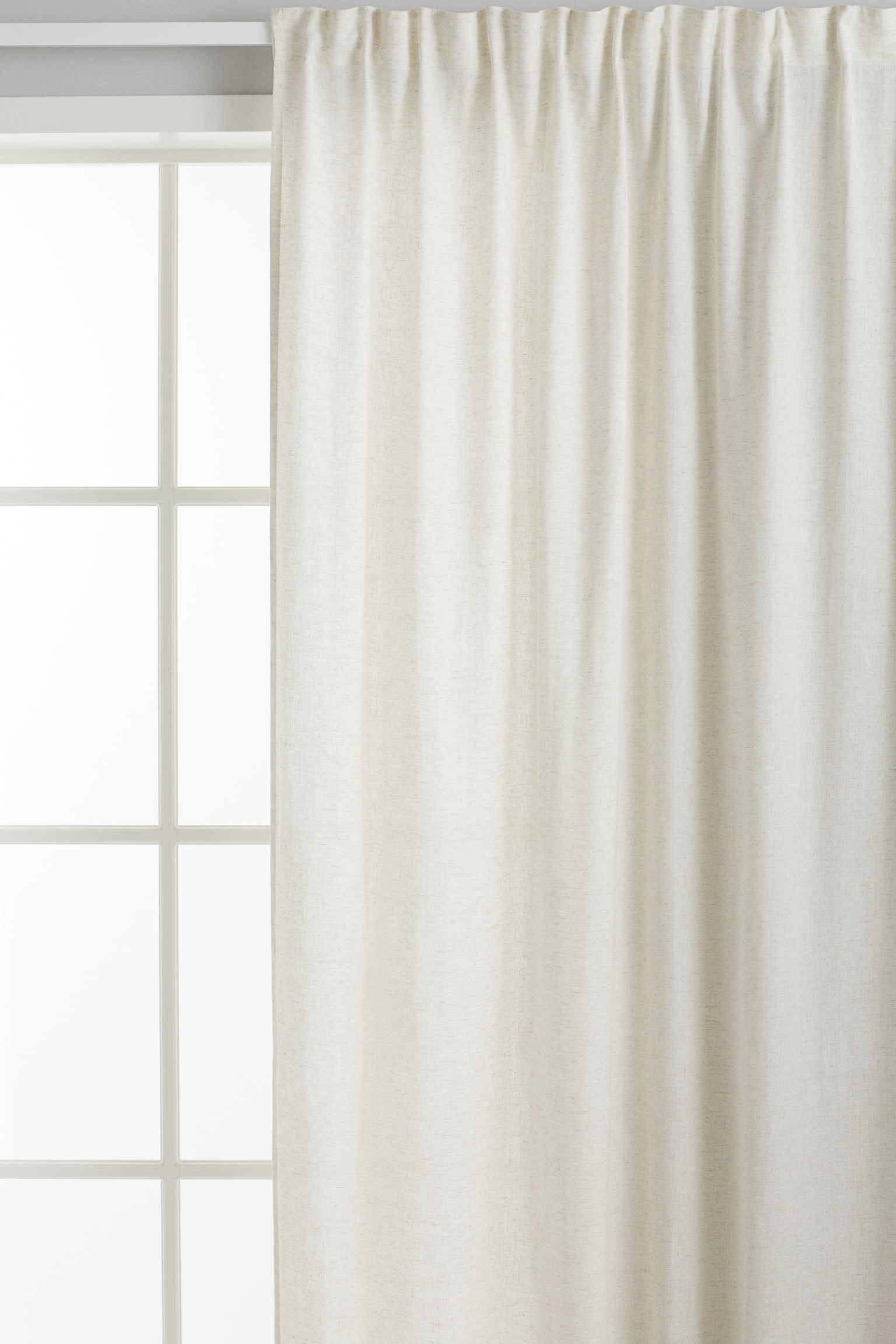 1-pack wide lyocell-blend curtain length - White/Beige/Yellow - 2