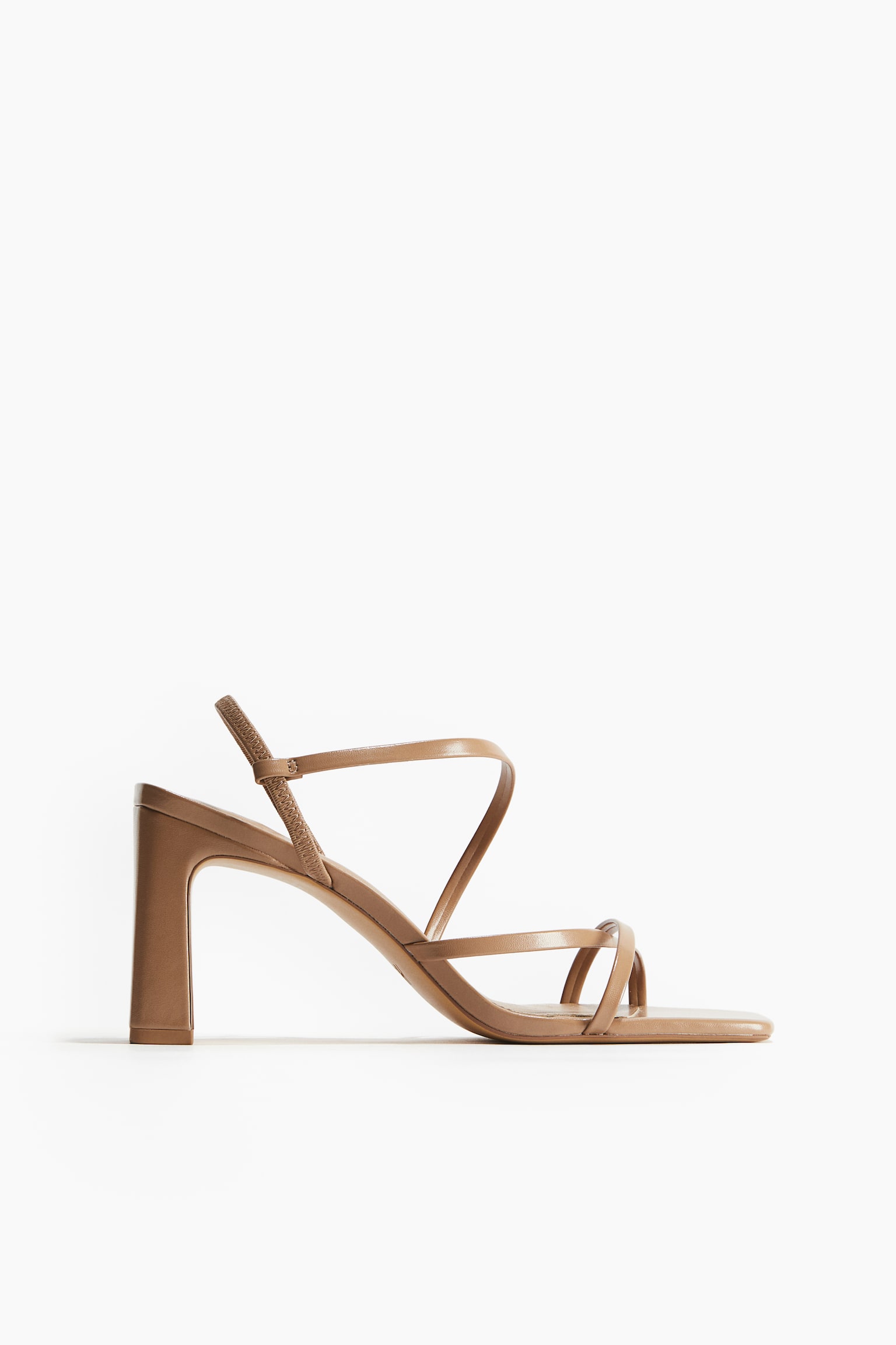 Block-heeled sandals - Beige/Burgundy - 4