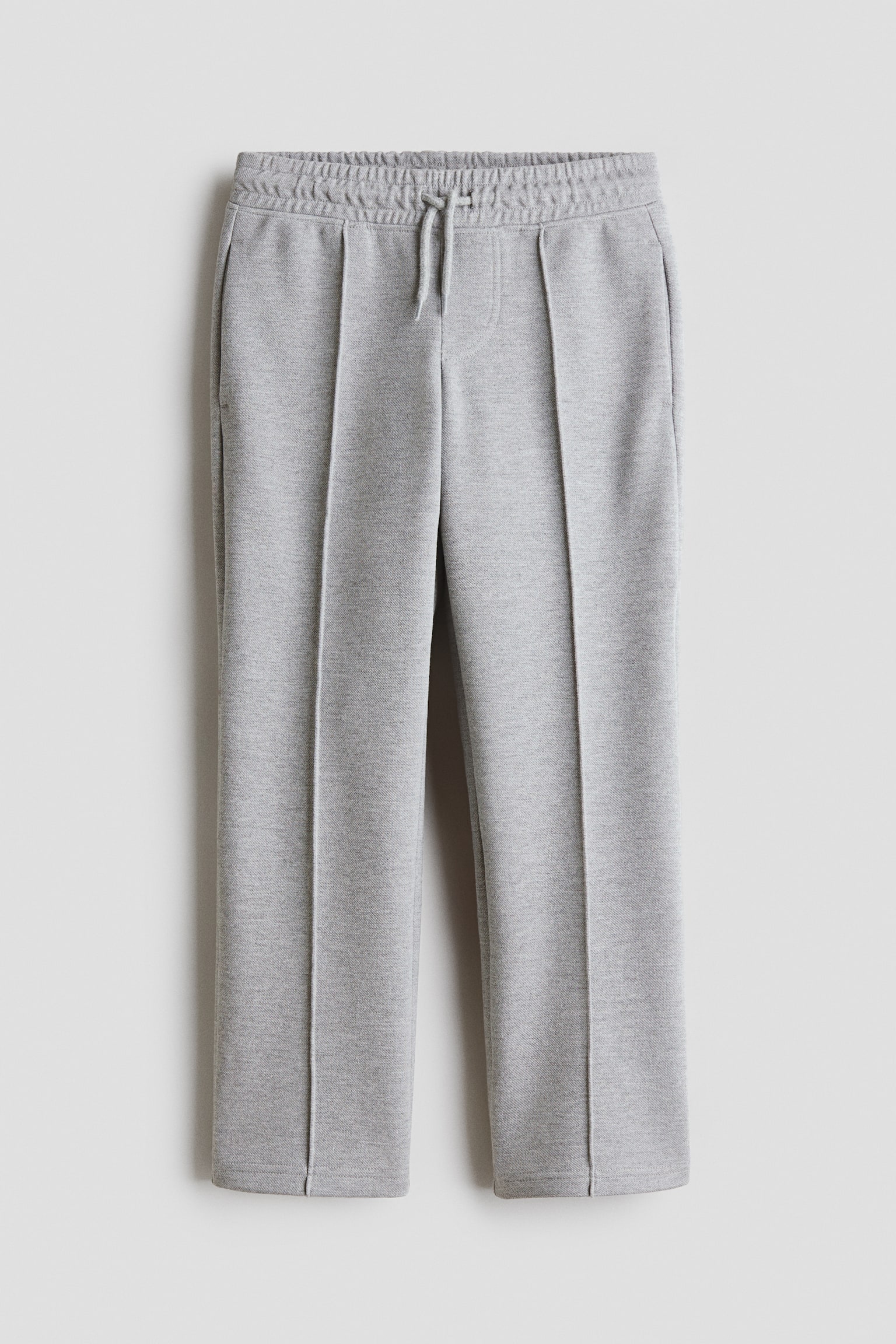 Joggers de pernera recta en piqué - Gris jaspeado/Negro