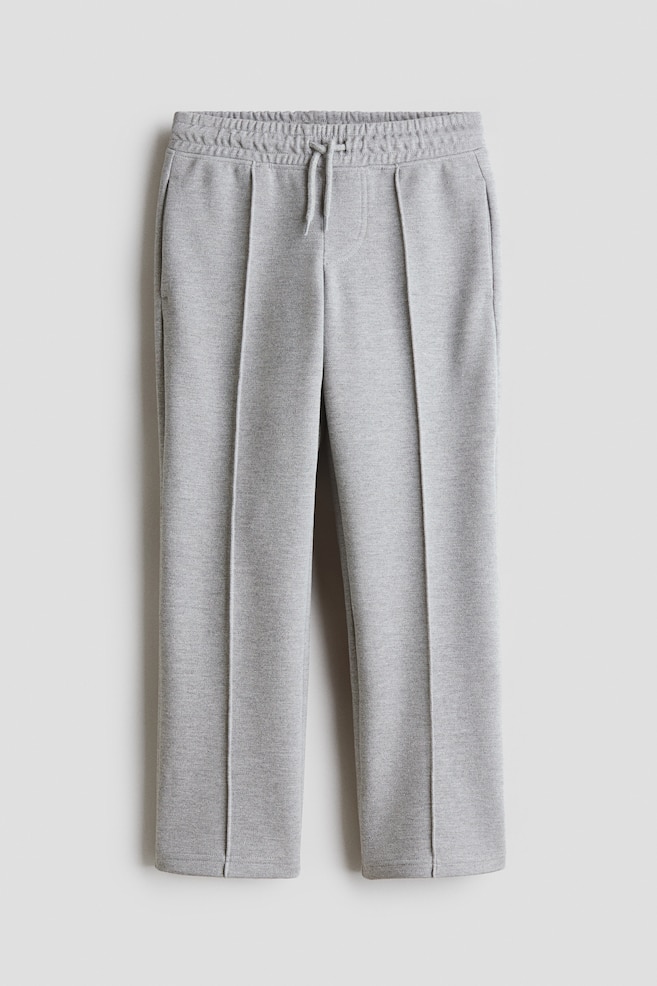 Straight-Leg Piqué Joggers - Gray melange/Black - 1
