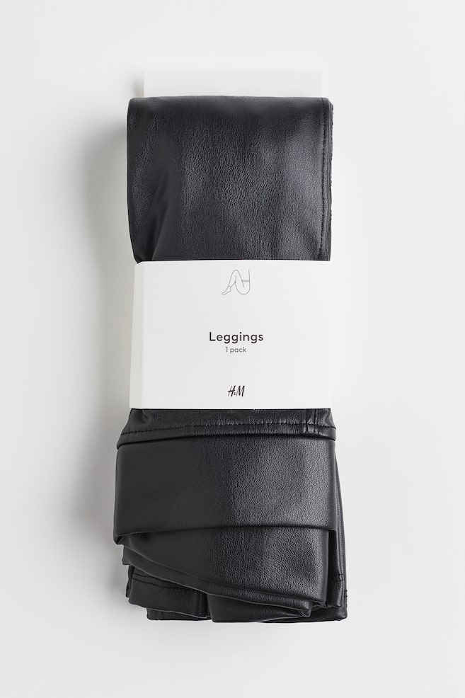 Leggings - Black/Light beige - 2