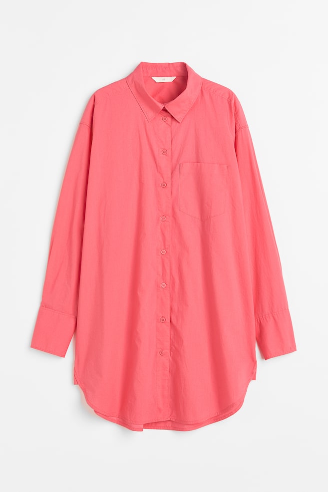 Camicia in popeline di cotone - Rosa/Verde menta/Bianco - 1
