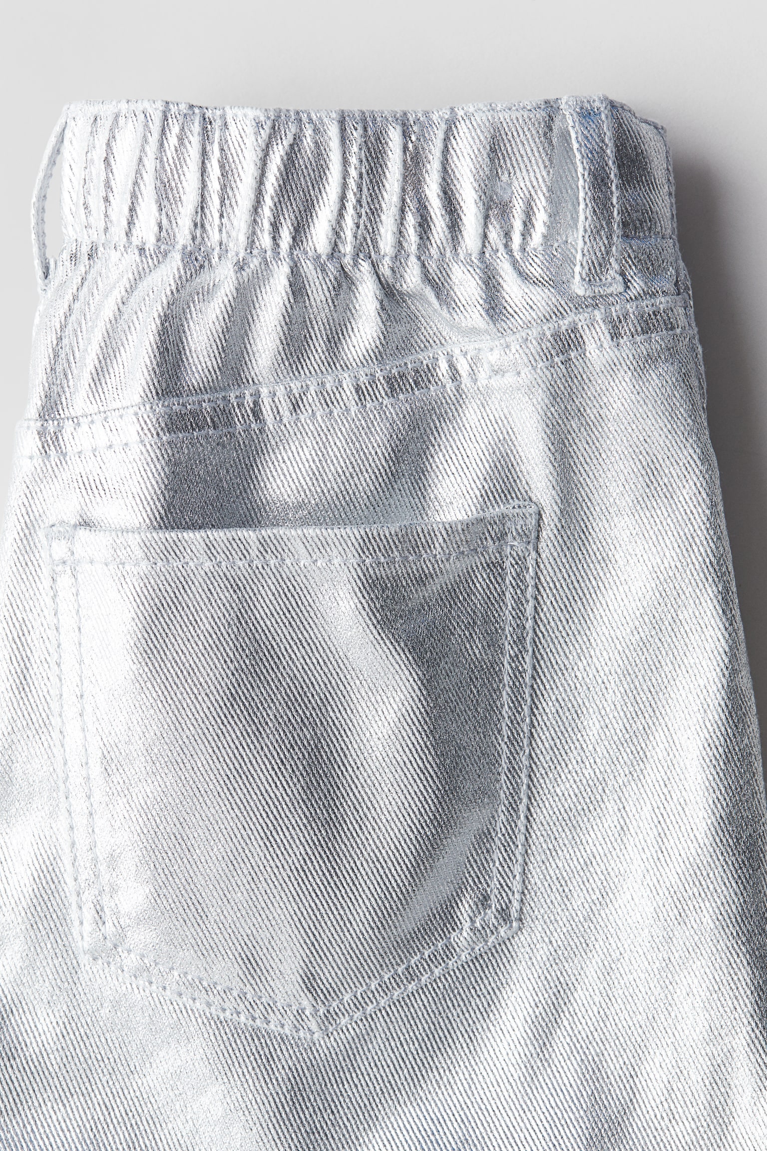 Shimmering denim skirt - Silver-coloured/Dark denim blue - 3