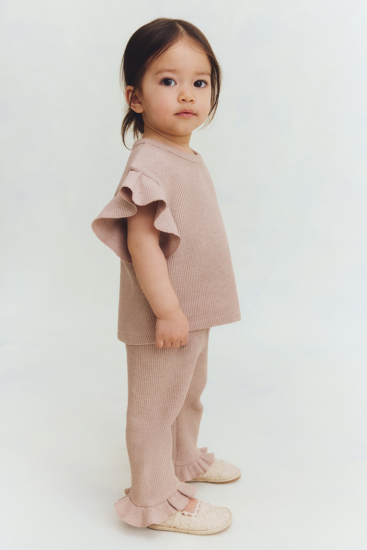 Ensemble 2 pièces en coton gaufré - Beige clair - 1