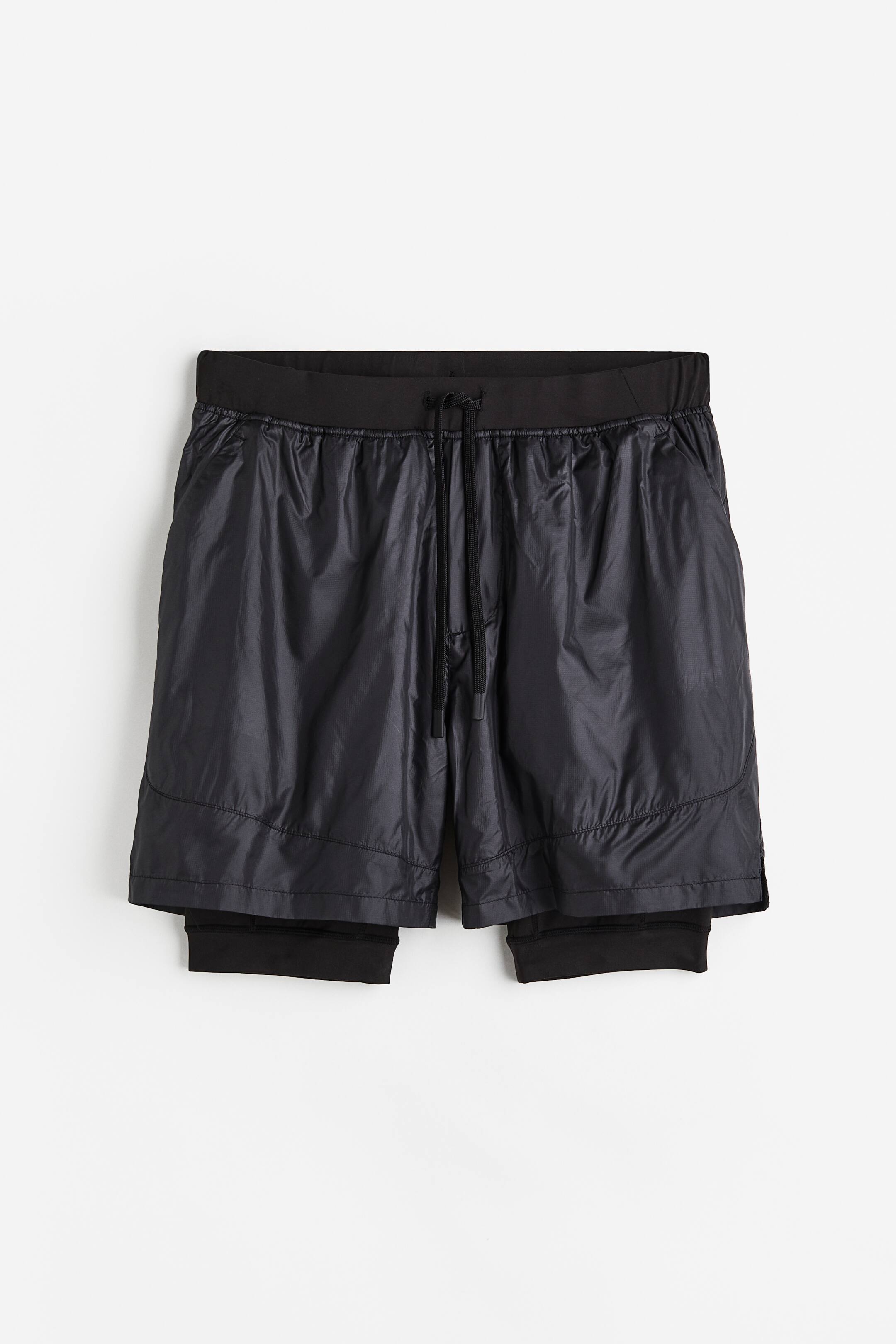 View larger image: Windproof double-layered running shorts - Black - Men | H&M IN 1